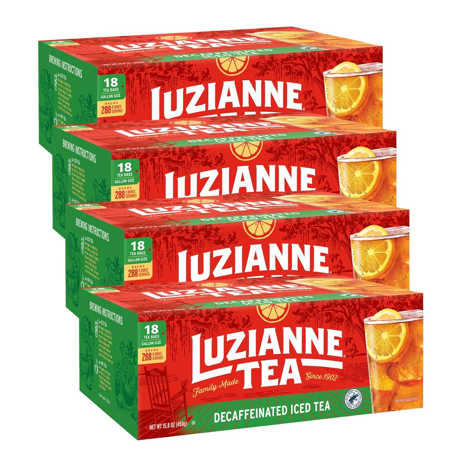 Luzianne Green Tea Bags, Family Size, 24ct Box (Pack of 1)
