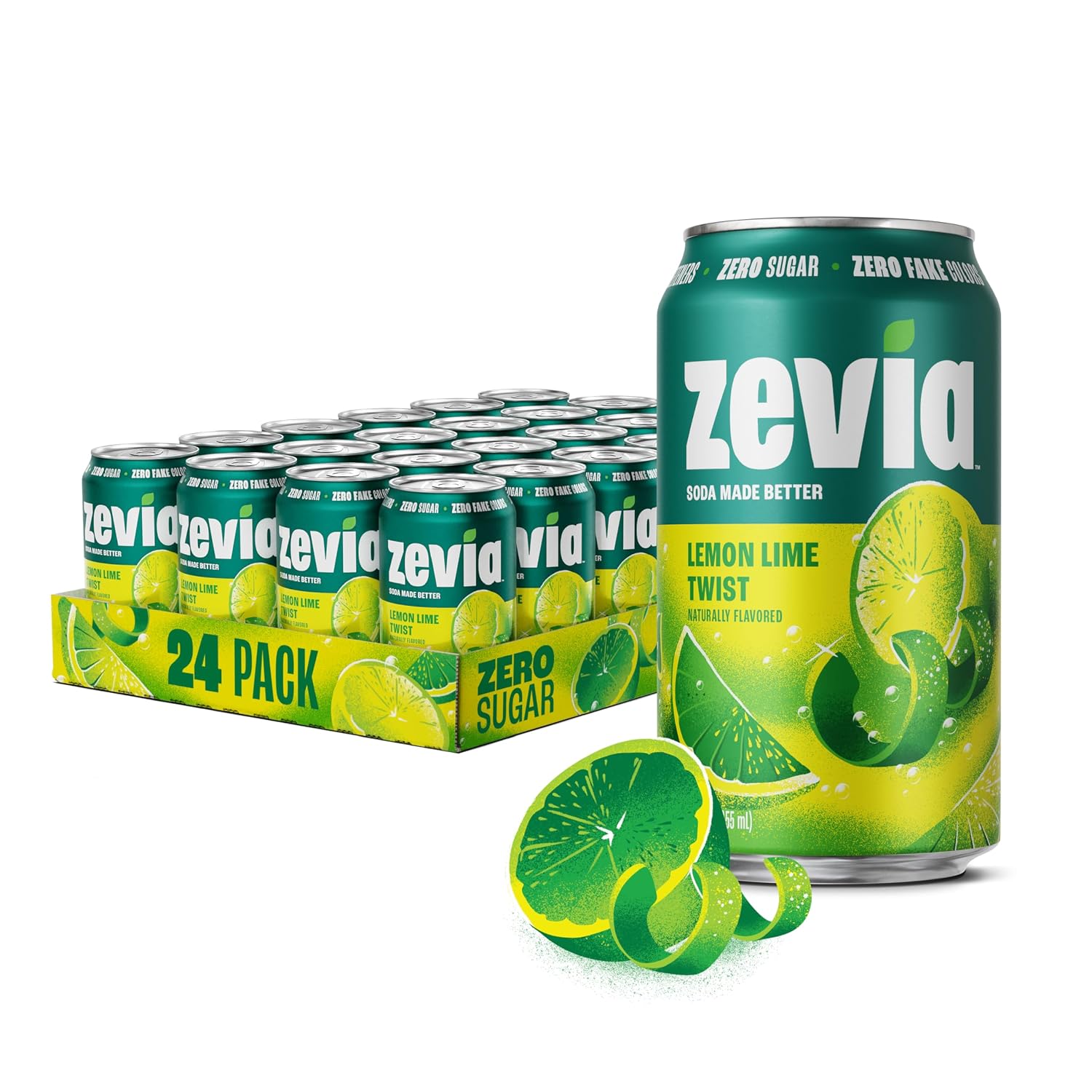 Zevia Zero Sugar Soda, Orange Creamsicle, 12 oz Cans (24-Pack) – Caffeine Free, Naturally Sweetened, No Calorie Soda - Non-GMO Project Verified, Gluten-Free, Vegan