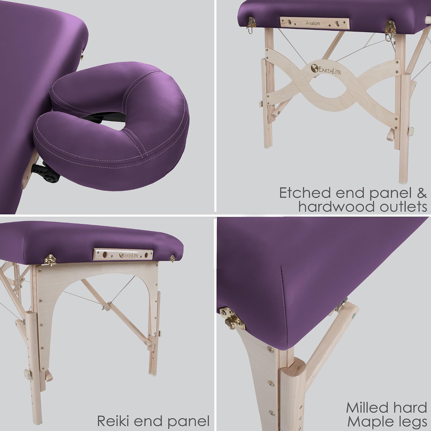 EARTHLITE Portable Massage Table Package AVALON – Reiki Endplate, Premium Flex-Rest Face Cradle & Strata Cushion, Carry Case (30”x73”)