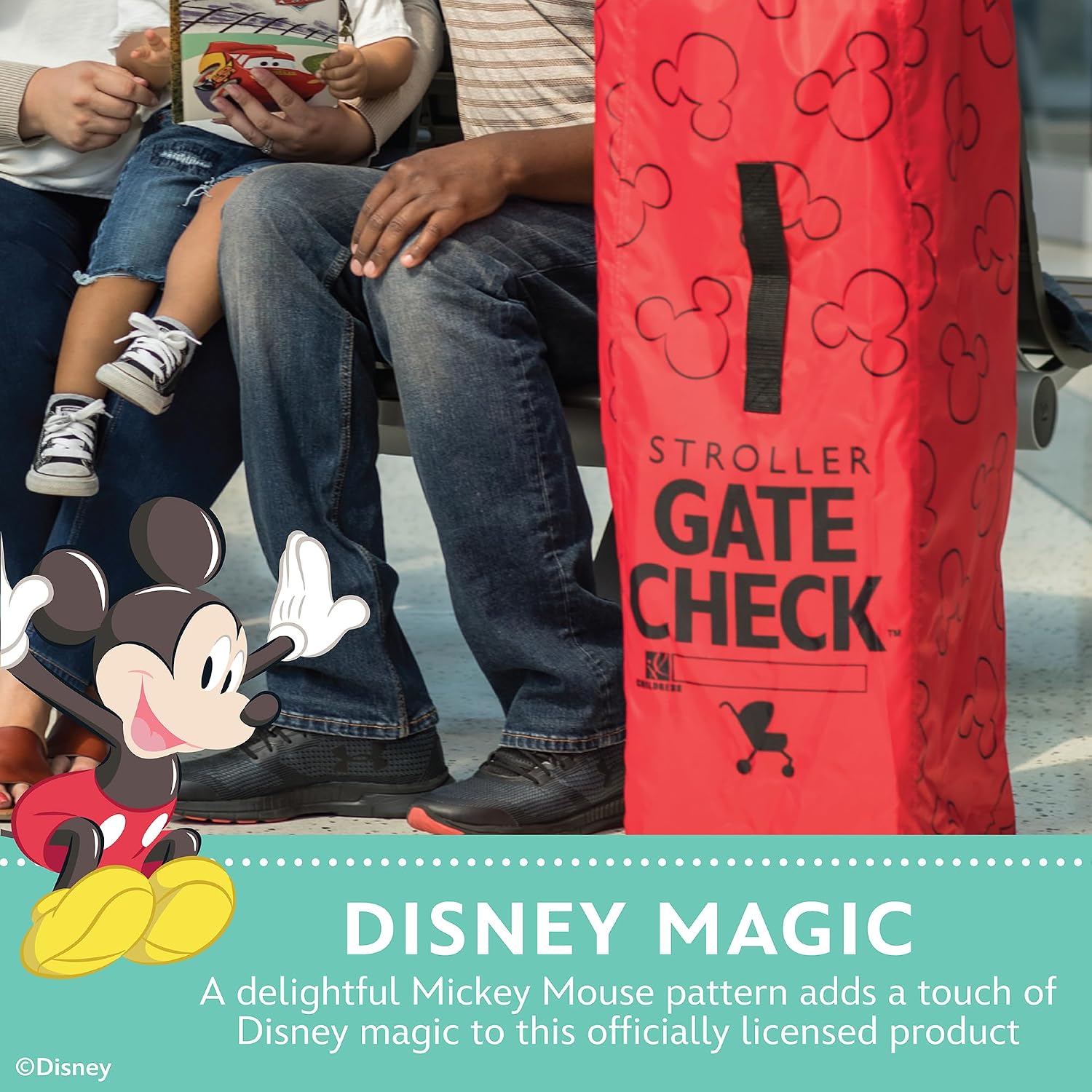 J.L. Childress Gate Check Bag for Umbrella Strollers - Travel Bag for Airplane, Fits Most Single Umbrella Baby Strollers, Airport Accessories for Gate Check, Flying Essentials - Red