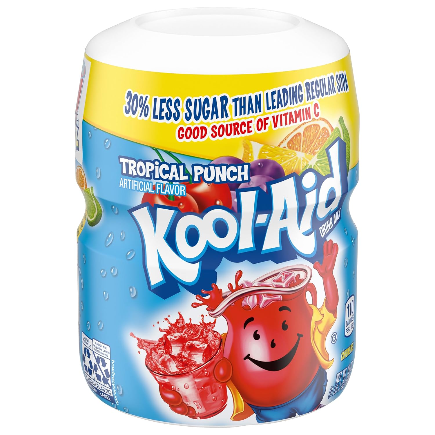 Kool-Aid Drink Mix, Tropical Punch, 19 oz | for Flavorful Hydration and Shareable Refreshment Good Source of Vitamin C, Caffeine Free Gluten Free