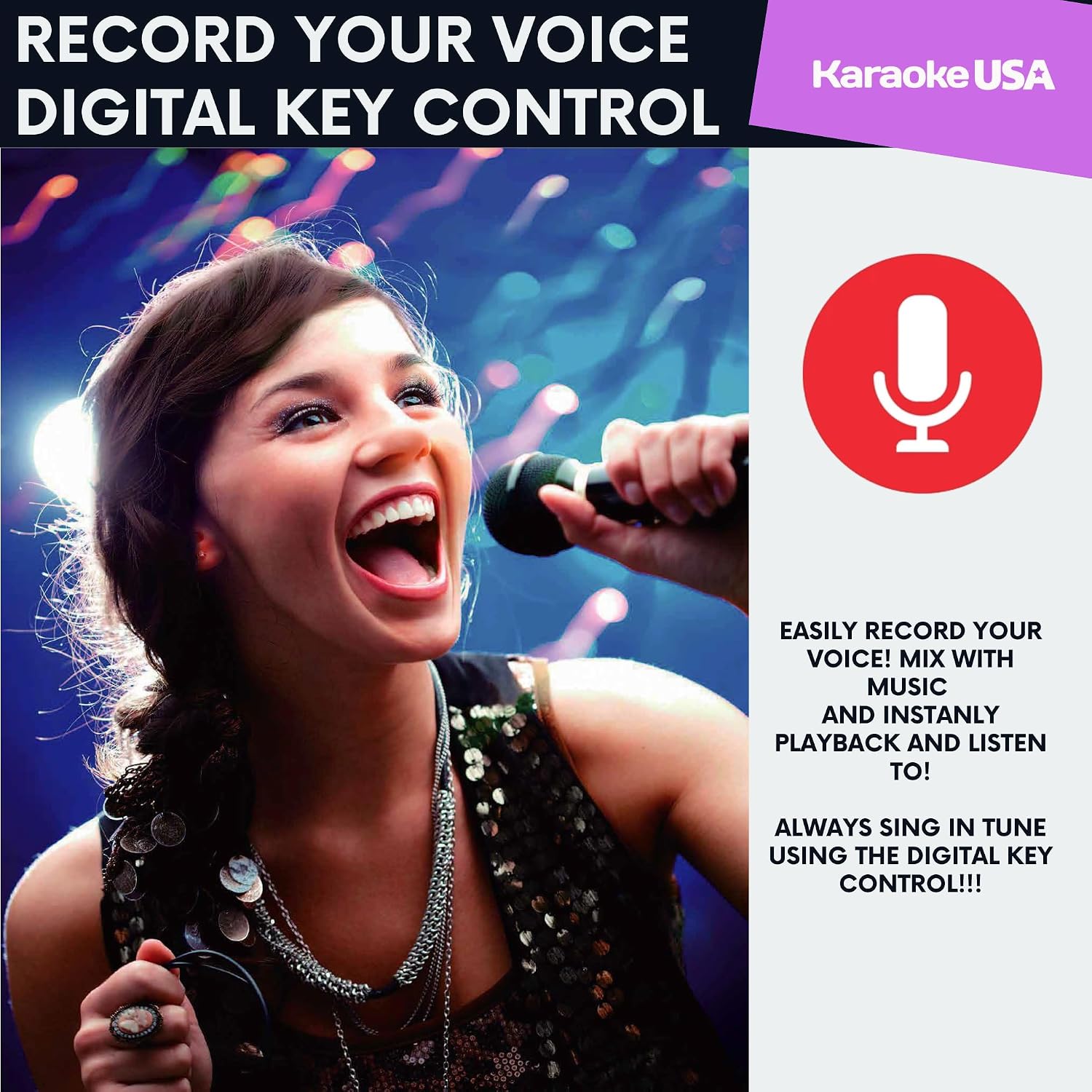 Karaoke Machine with Lyrics Display 7" Screen. CD+G, DVD, MP3+G, MP3