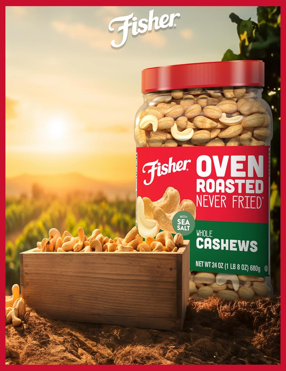 Fisher Oven Roasted Never Fried Deluxe Mixed Nuts, 24 Ounces