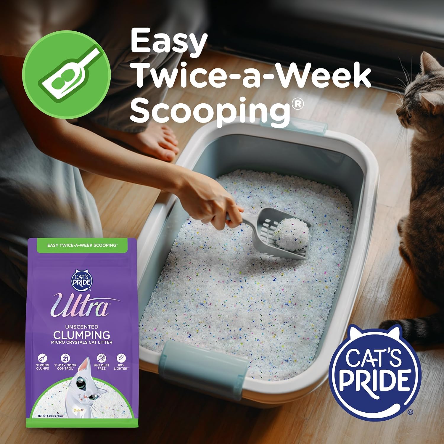 Ultra by Cat's Pride Micro Crystals Litter with 30-Day Odor Control, 5lbs