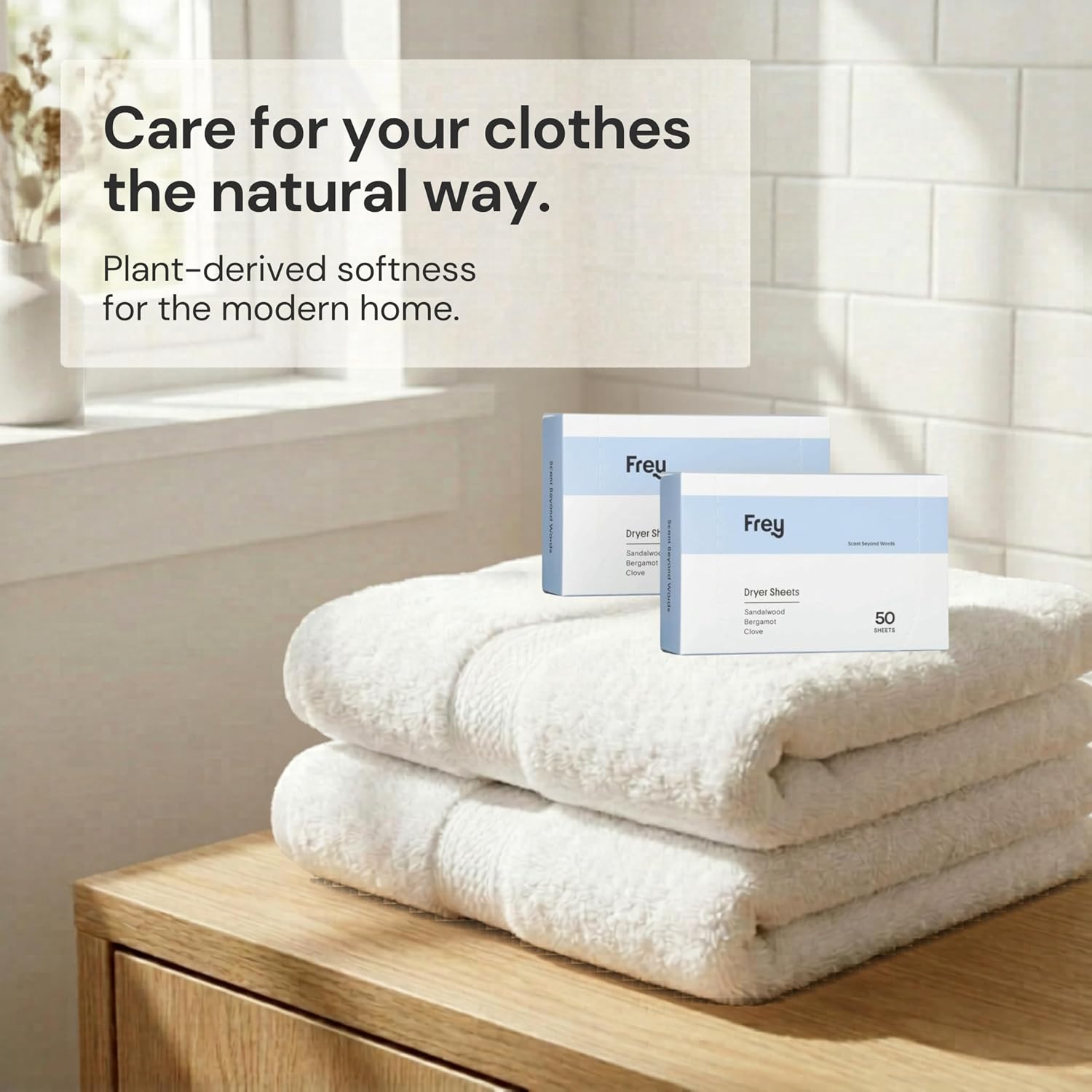 FREY Naturally Scented Dryer Sheets, 2-Pack, Cedar Grove