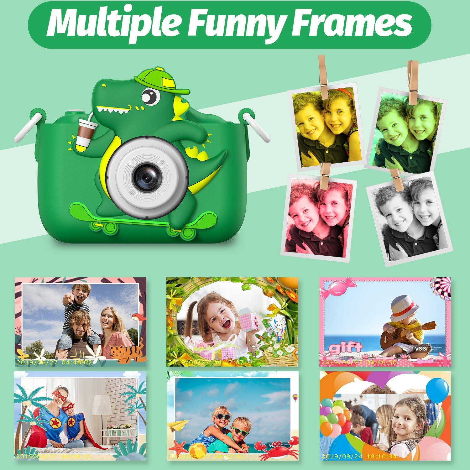 Goopow Kids Camera Toys for 3-8 Year Old Girls Boys,Children Digital Video Camcorder Camera with Cartoon Soft Cover, Best Chritmas Birthday Festival Gift for Kids