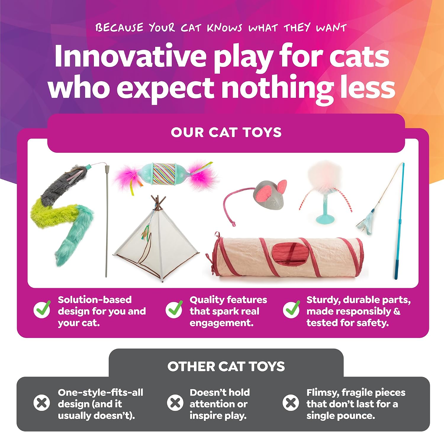 SmartyKat Scratch 'N Spin Carpet Cat Scratching Post with Spinning Wand Toys - Gray, One Size