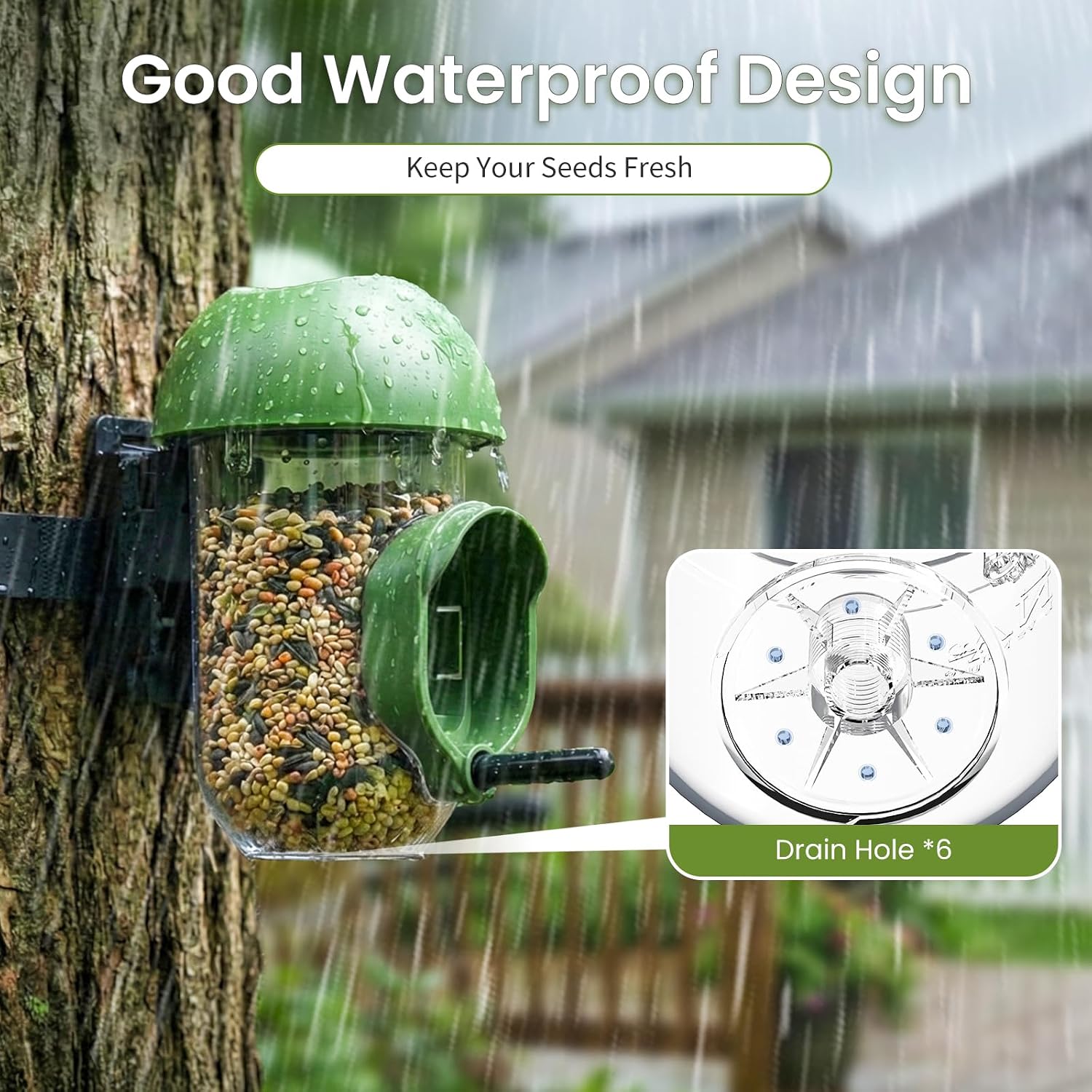 LONA Bird Feeders for Outdoors, Tube Feeder Weatherproof with Multiple Hanging Methods, Wild Bird Feeding Silo for Outside, 3 Port