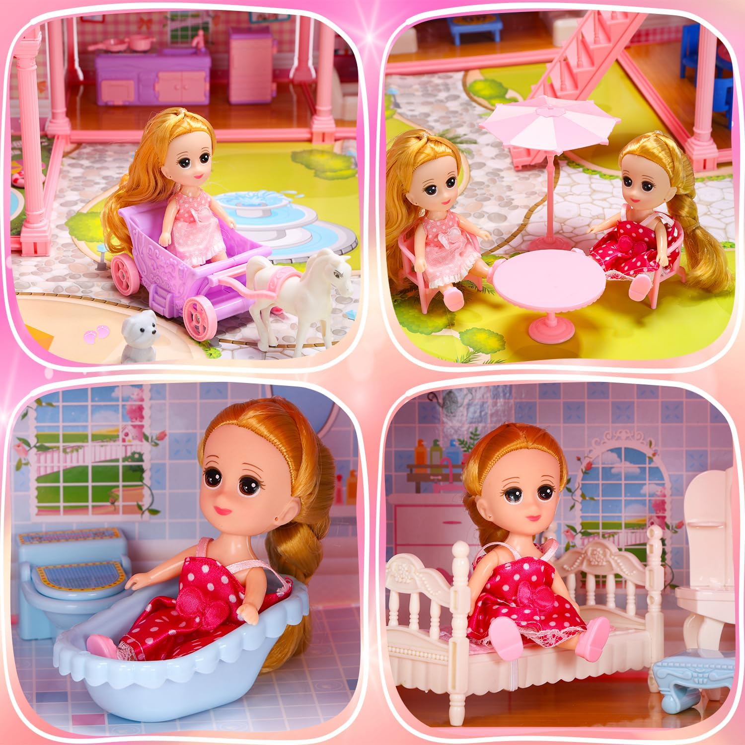 Huge Dollhouse for Girls, 11-Room Doll House Gift for Girls 3-10
