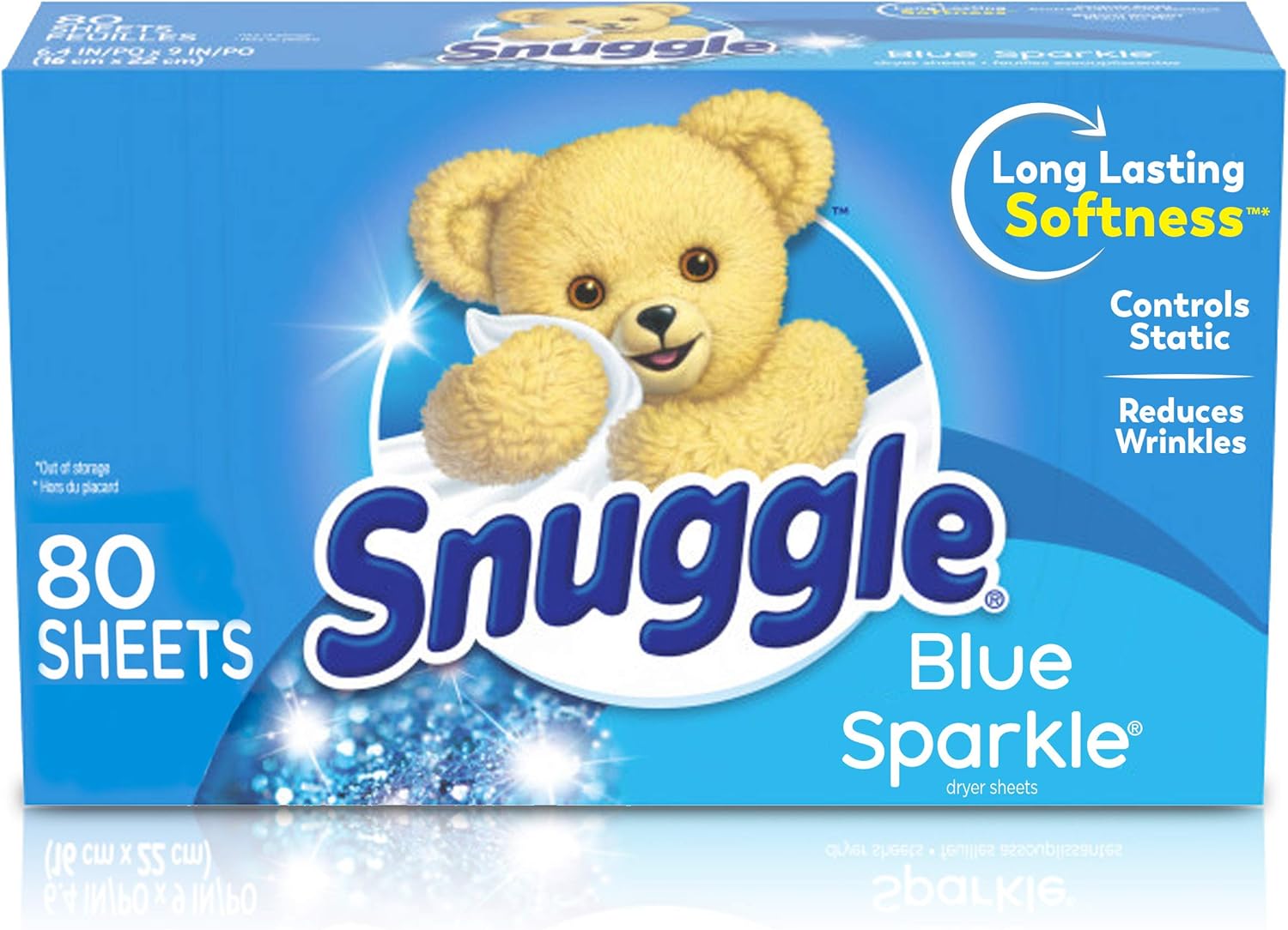 Snuggle Fabric Softener Dryer Sheets, Blue Sparkle, 80 Count