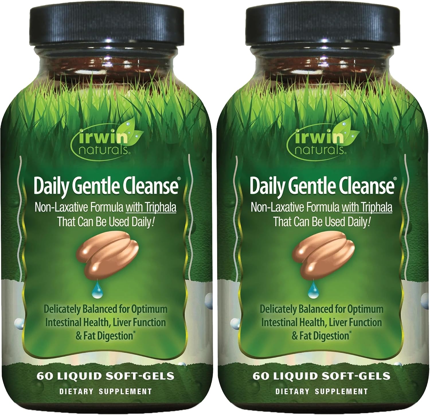 Irwin Naturals Daily Gentle Cleanse Triphala 60 Liquid Softgels | Non-Laxative Colon Cleanse with Triphala | Milk Thistle & Flaxseed Oil | 60 Softgels