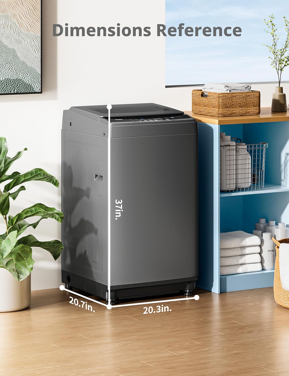 COMFEE’ 1.6 Cu.ft Portable Washing Machine, 11lbs Capacity Fully Automatic Compact Washer with Wheels, 6 Wash Programs Laundry Drain Pump