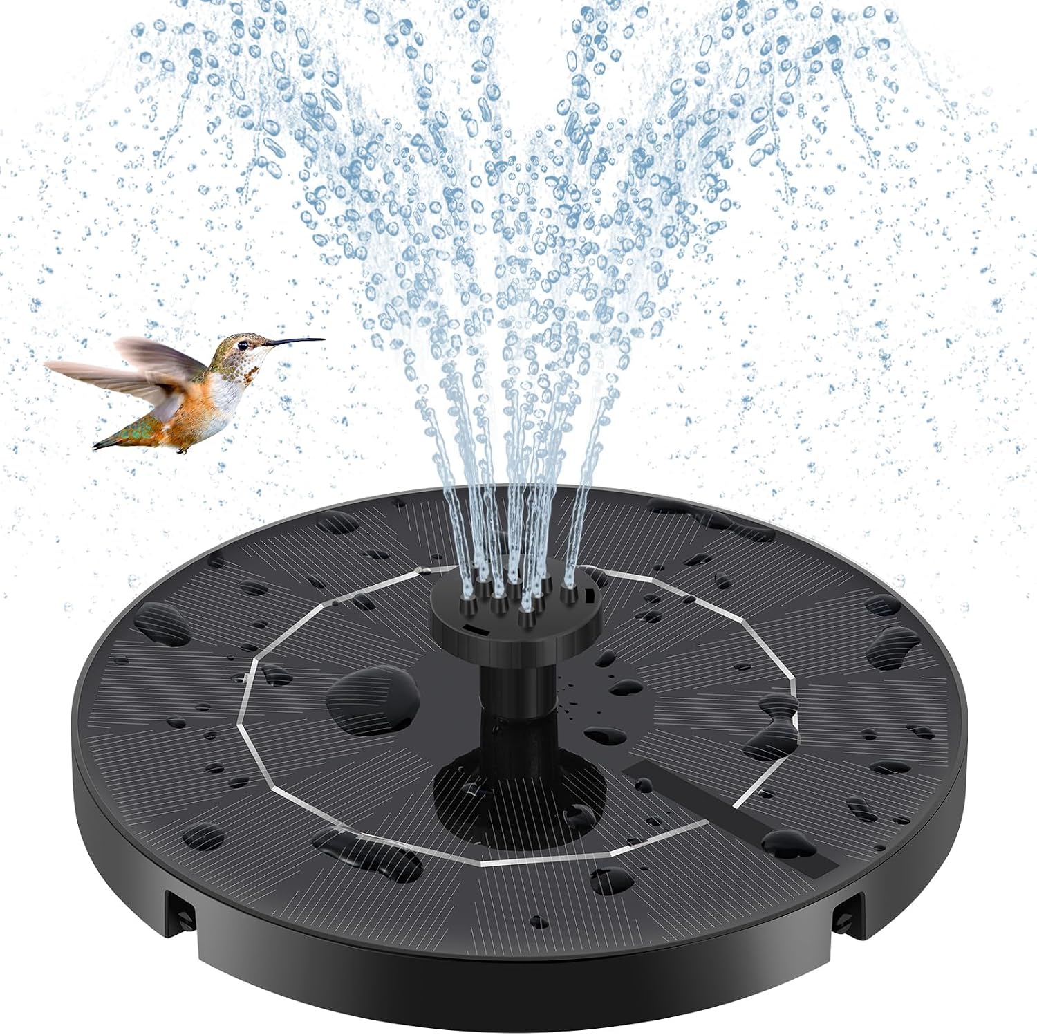 Solar Fountain for Bird Bath, Solar Water Fountain with Multiple Nozzles & Fixed Pipes, Upgraded Version 3.5W Solar Water Pump, Suitable for Bird Bath