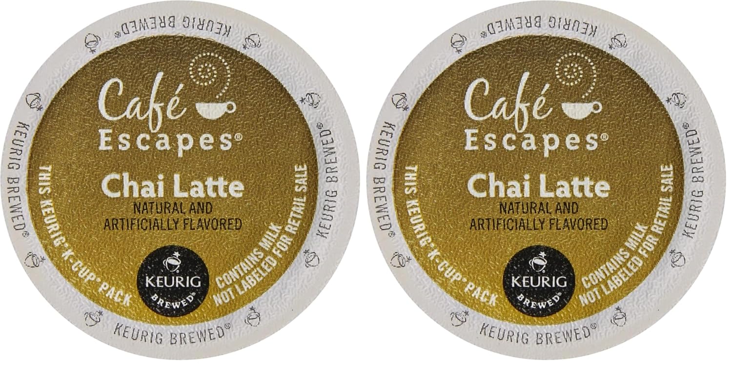 Cafe Escapes Chai Latte K-Cups, 16 Count (Packaging May Vary)