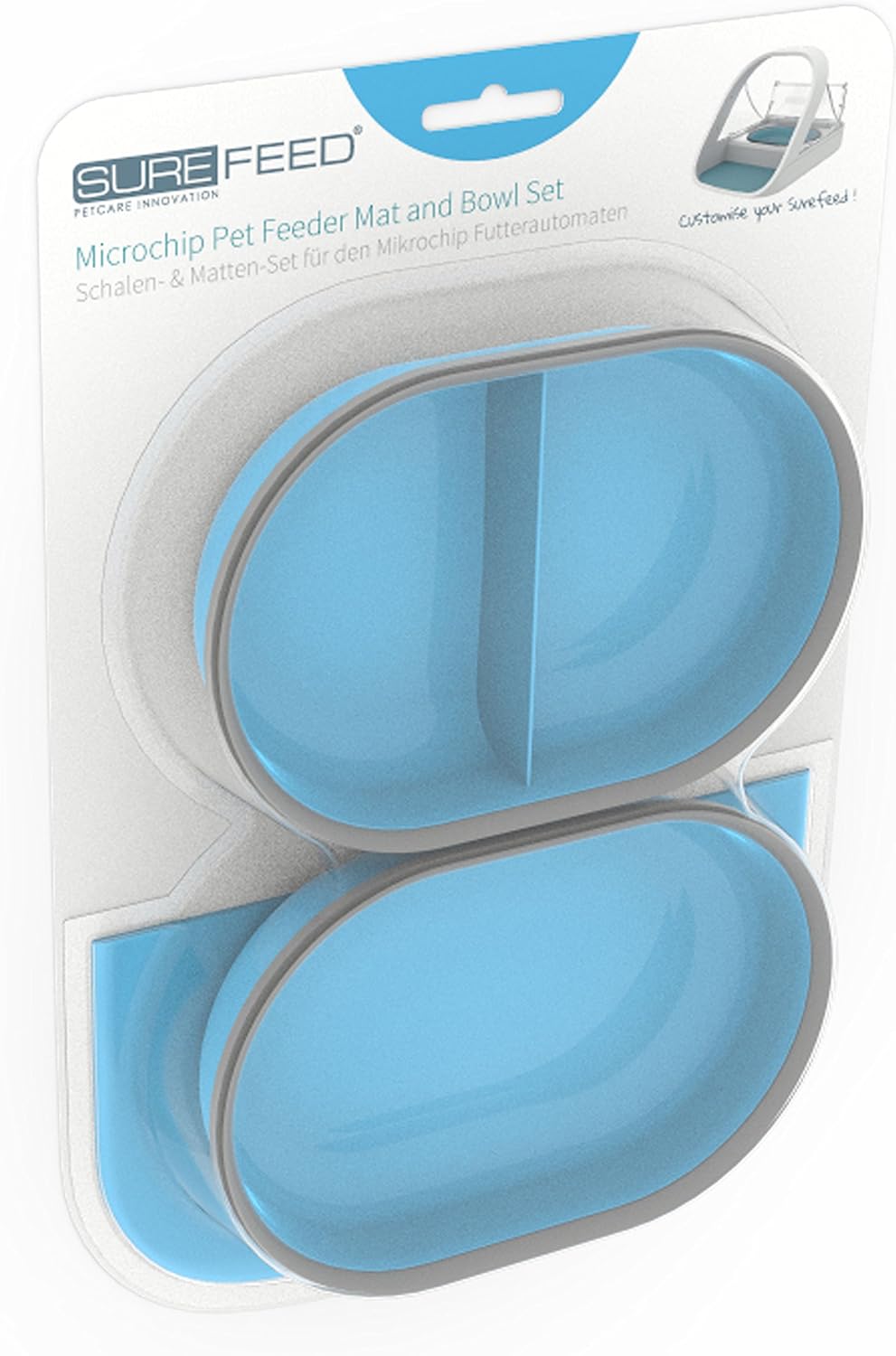 SureFeed Microchip Feeder Mat and Bowl Set, Gray