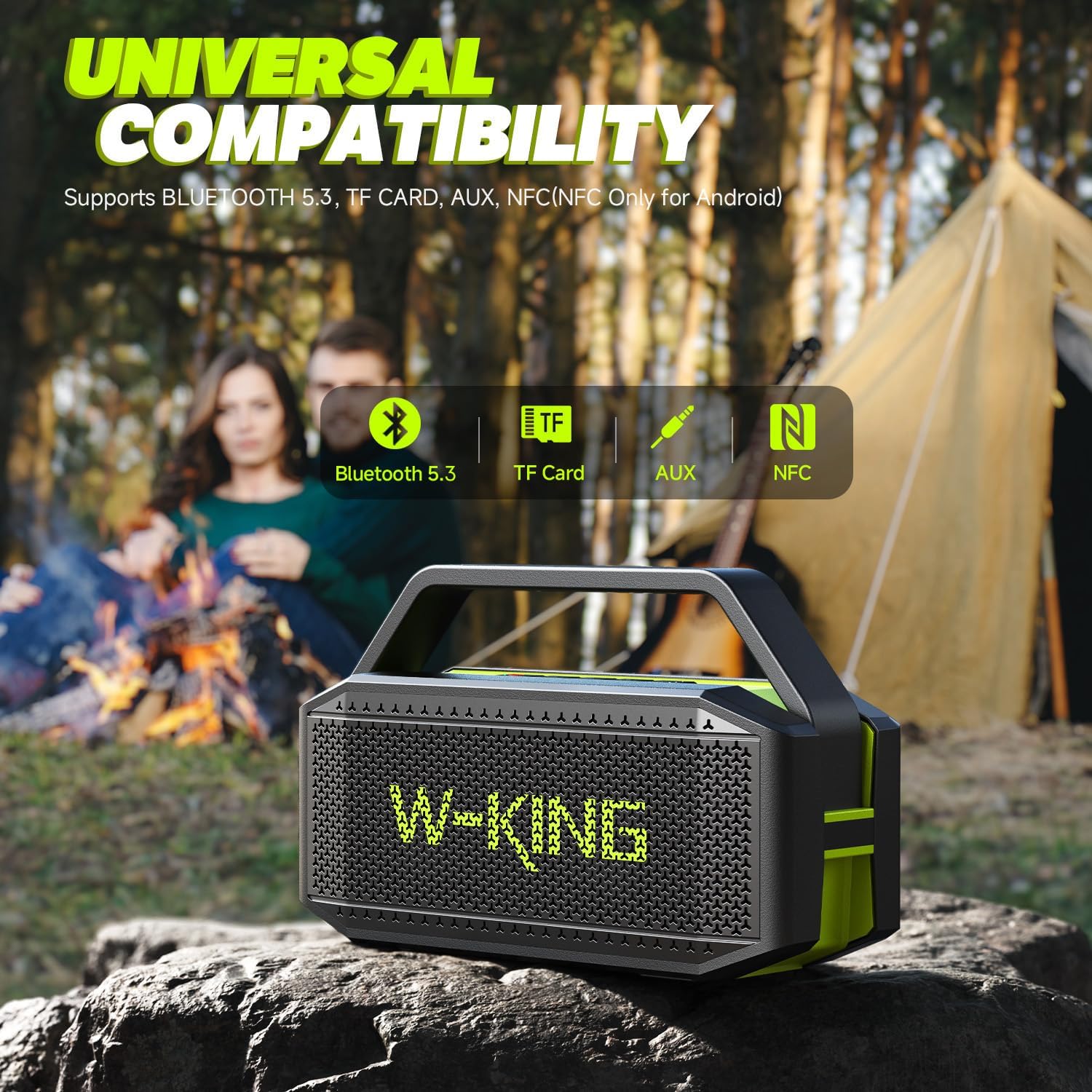 W-KING Bluetooth Speaker, 100W Peak Outdoor Portable Loud Speakers Wireless