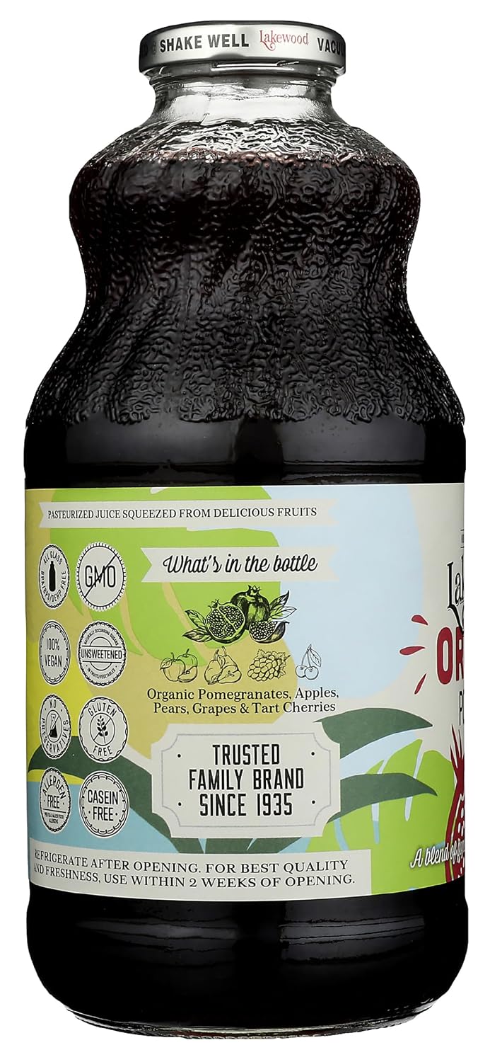 Lakewood Organic Pure Cranberry, Fresh Pressed, 32 Fl Oz (Pack of 6)