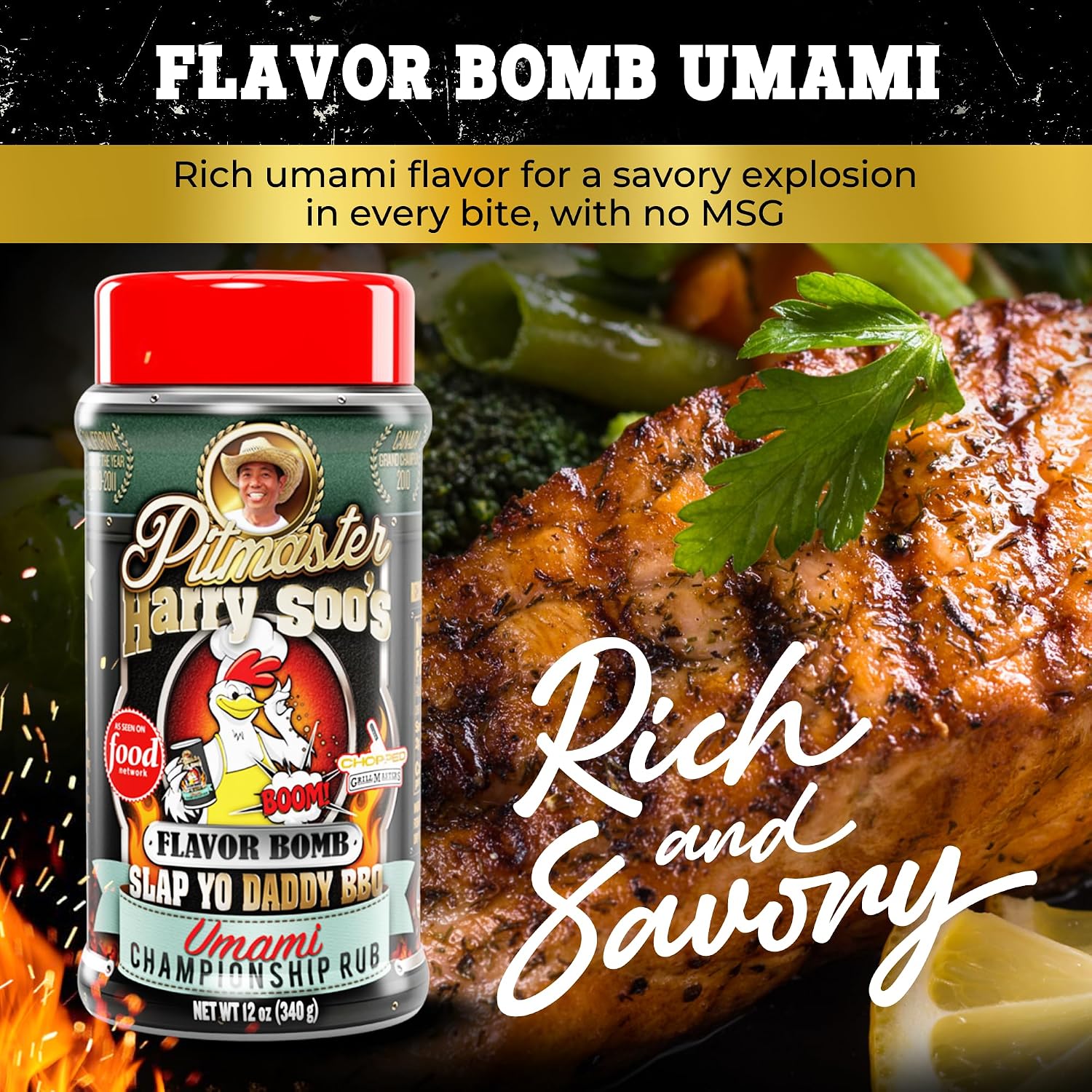 Slap Yo Daddy BBQ Rub Seasoning Jailbird Chicken - Award-Winning Poultry Seasoning Chicken Rub for Grilling and Smoking From Pitmaster Harry Soo - No MSG, Gluten-Free - 9.8 oz