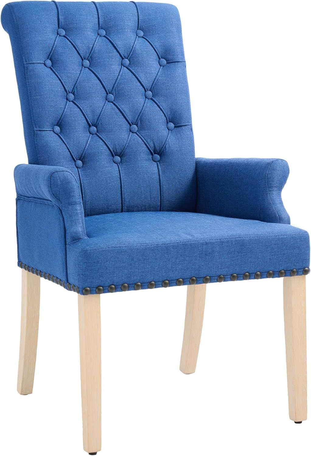 adochr Dining Chairs with Arms,Linen High Back Dining Room Chairs, Beige