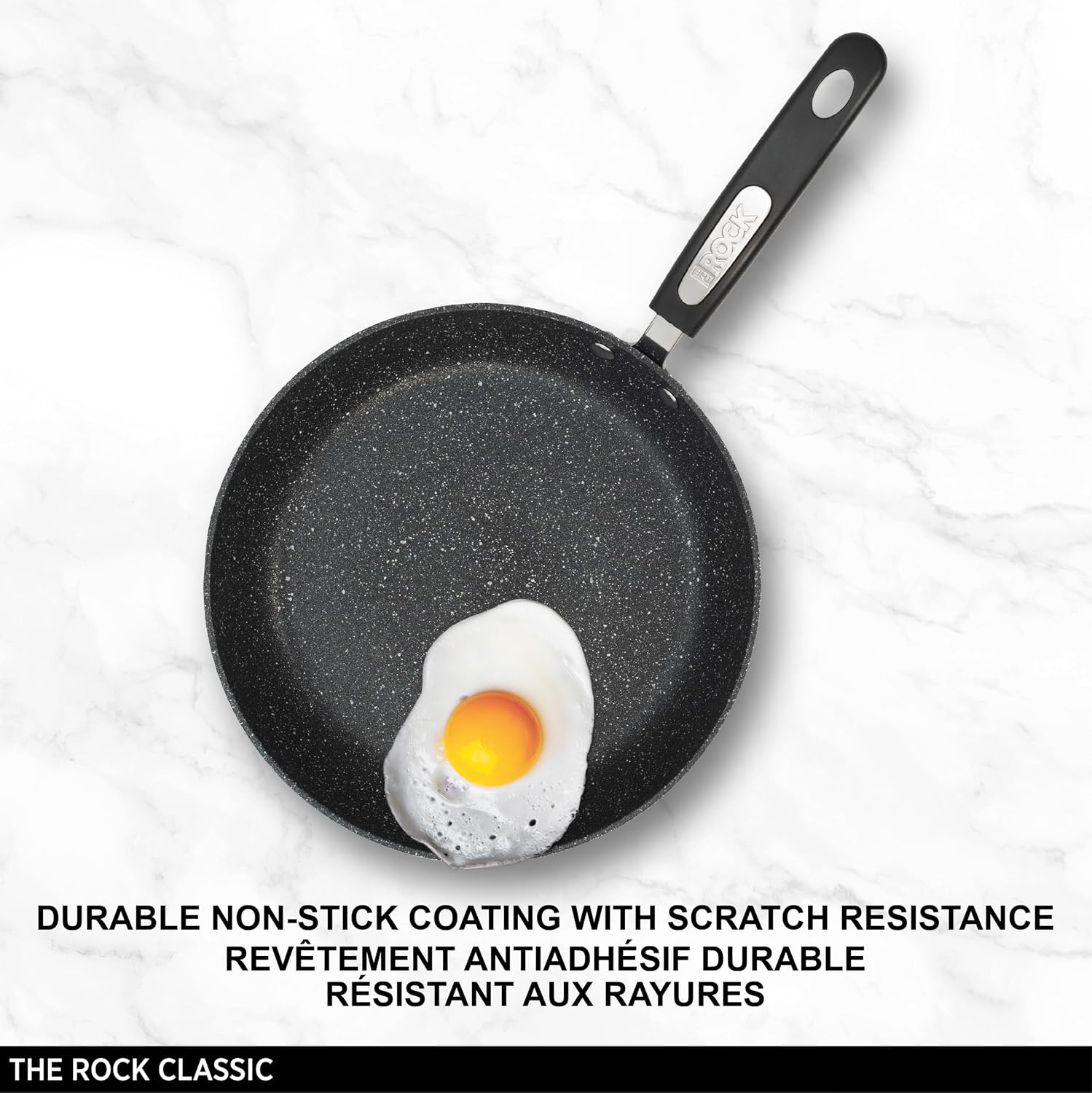 Starfrit The Rock 8PC Non-Stick Cookware Set, Black | Durable Forged Aluminum, Oven Safe, PFOA Free, Easy to Clean