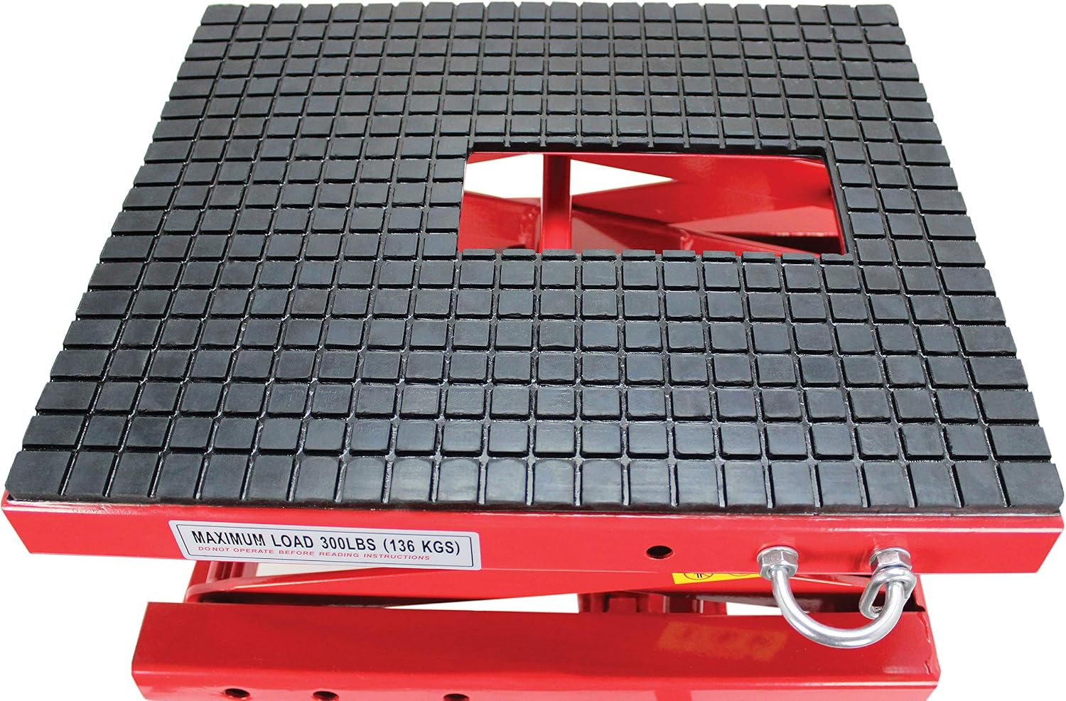 Extreme Max 5001.5083 Ultra-Stabile Hydraulic Motorcycle Lift Table with Foot Pad Lift Function - Raises Bikes from 13.25" to 34"