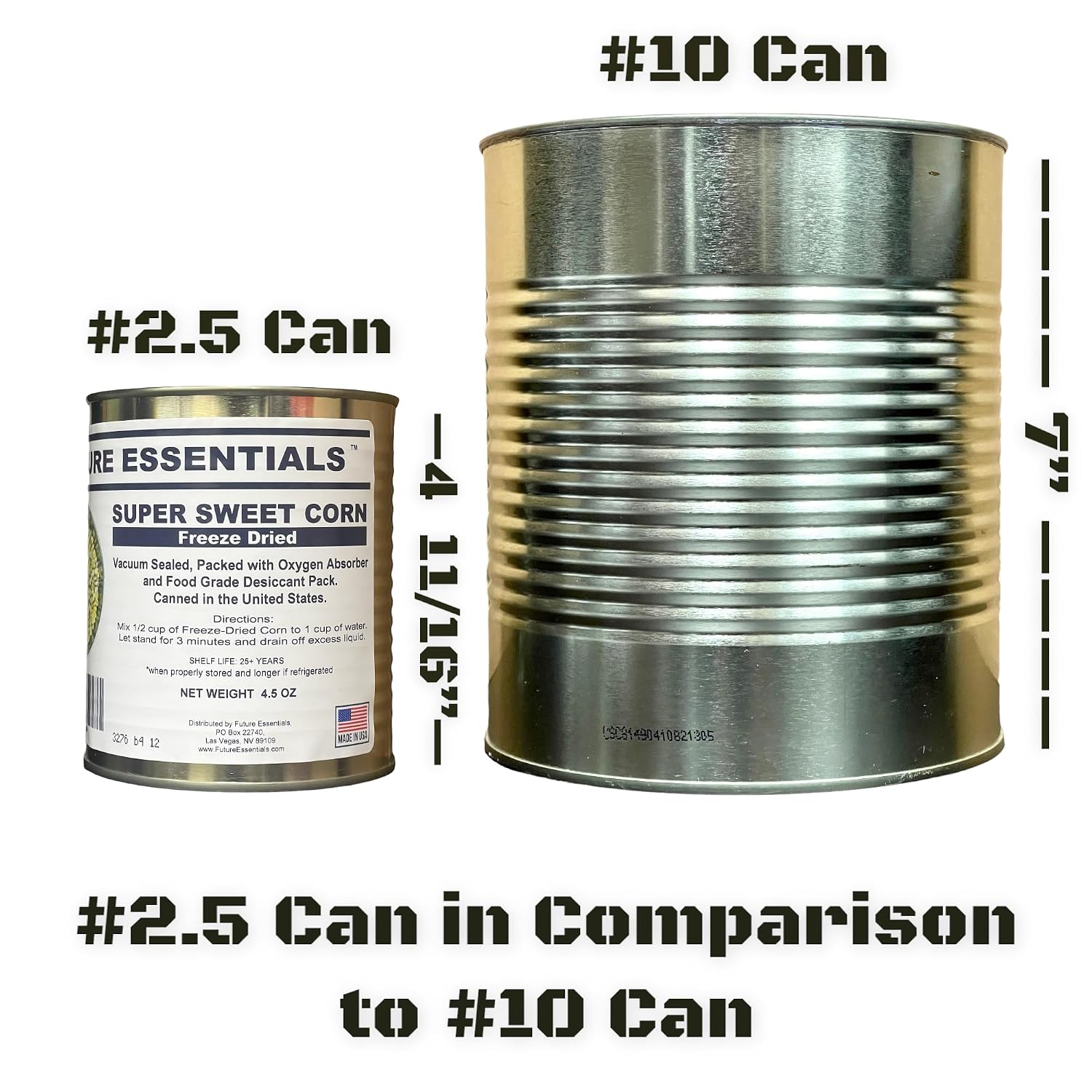 Future Essentials Super Sweet Corn – #2.5 Can, 25-Year Shelf Life | Freeze Dried Canned Corn for Cooking Soups, Side Dishes