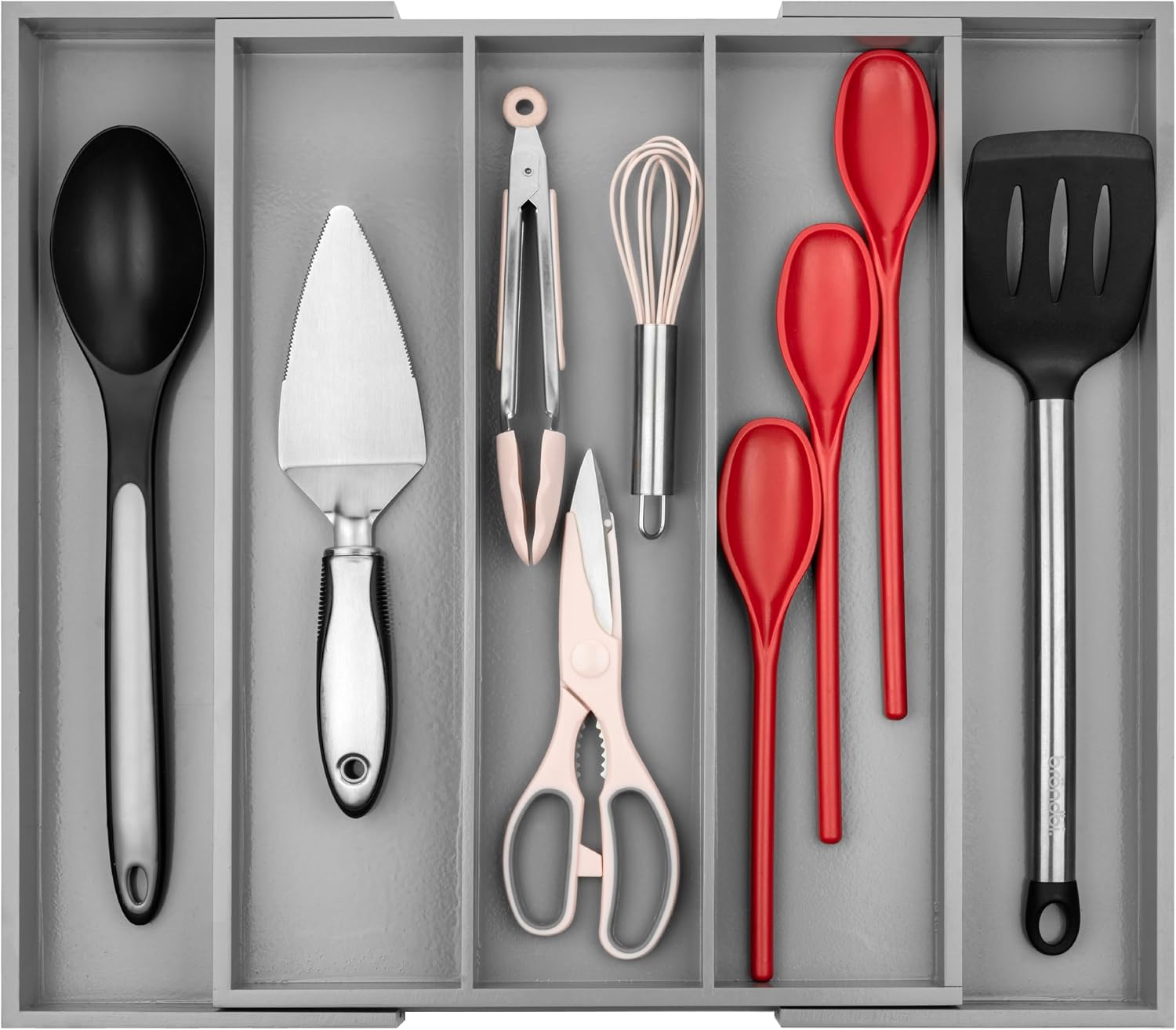 Purawood Kitchen Drawer Organizer - Expandable Utensil Drawer Organizer for Kitchen, Cutlery Tray & Silverware Organizer