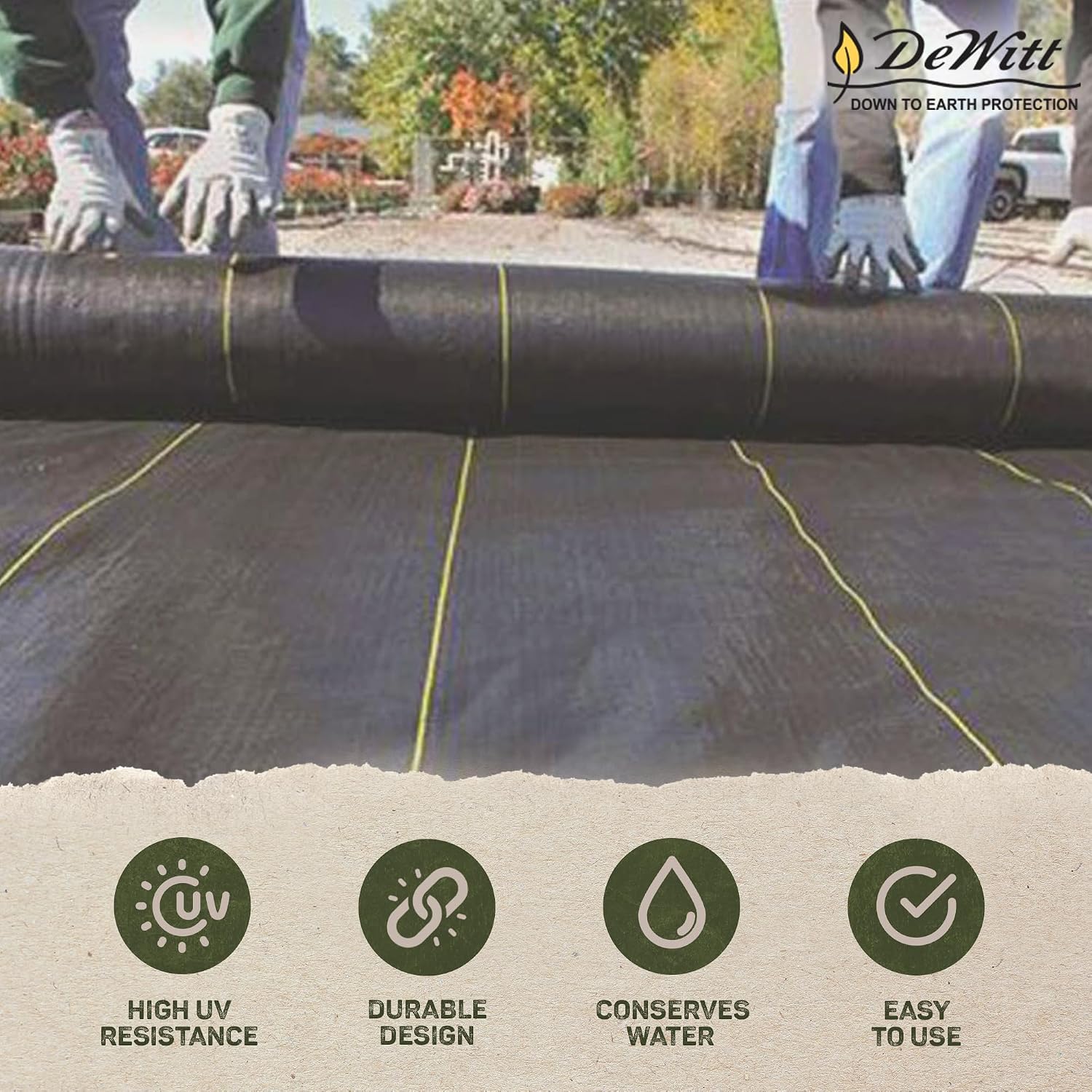 Dewitt Sunbelt Weed Barrier Fabric, 3.2 oz, 3 x 300 Feet – Heavy-Duty Ground Cover Mat for Greenhouse Floors, Garden Rows, Raised Beds, Grass and Yard Gardening, and Outdoor Landscape Protection | Ground Cover Mat for Greenhouse Floors, Garden Rows, Rais…