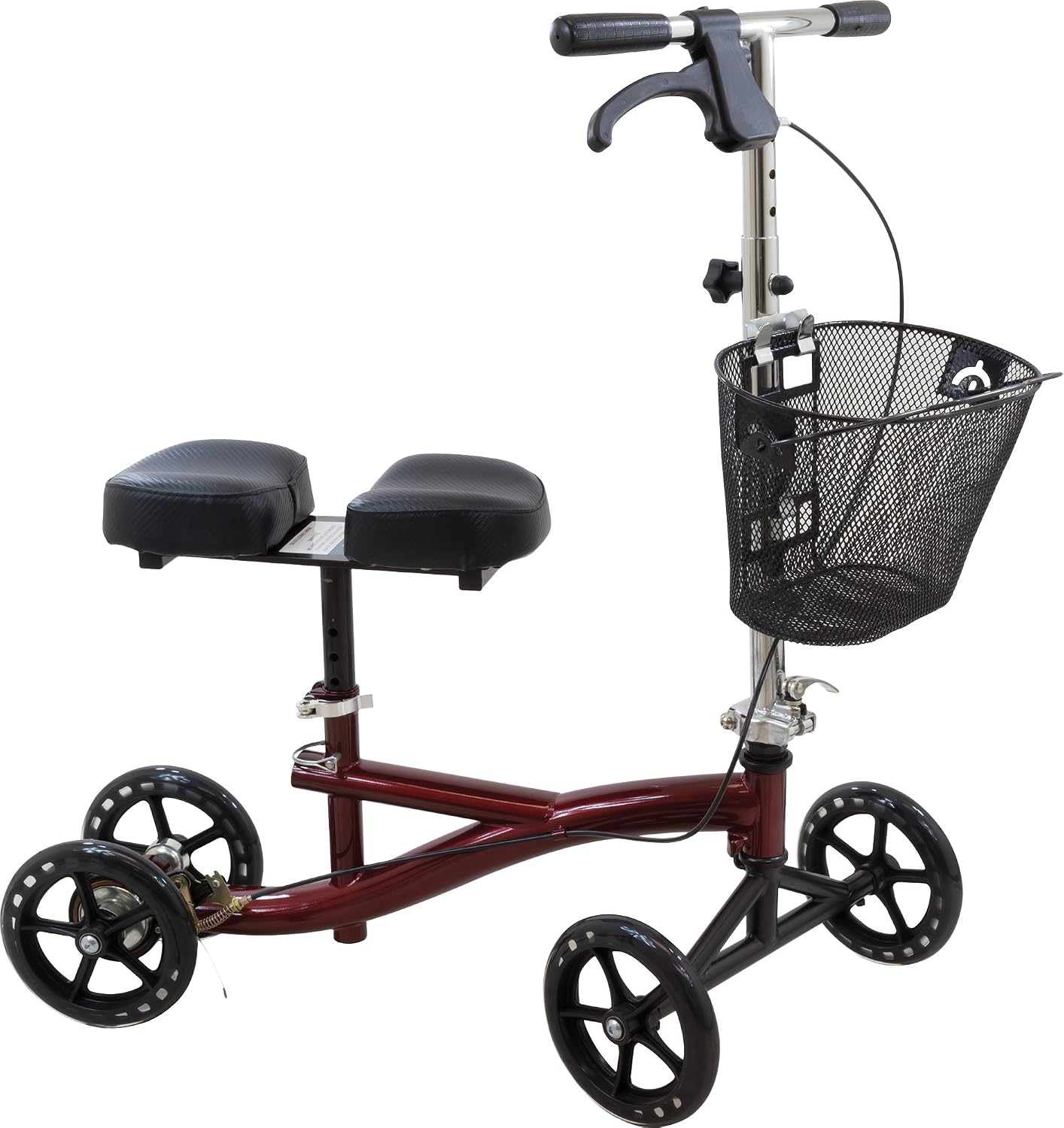 Roscoe Medical Knee Scooter for Adults for Foot Surgery, Foldable & Adjustable Knee Walker for Broken Foot & Leg Injuries, Crutch Alternative, Knee Rover, Dual Pad, (Up to 350lbs, 8' Wheels), Black