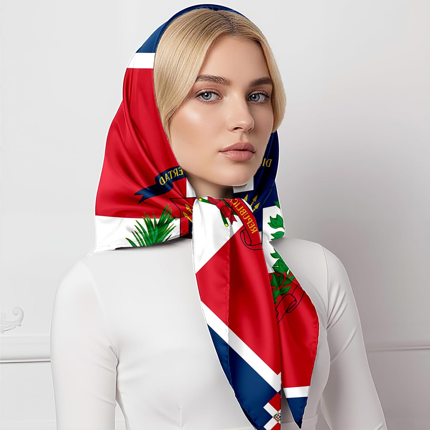 Fashion Bandana Women,Flag Silk Scarf,27.5x27.5 Large Square bandanas,Satin Hair for Sleeping,Travel,for Gift