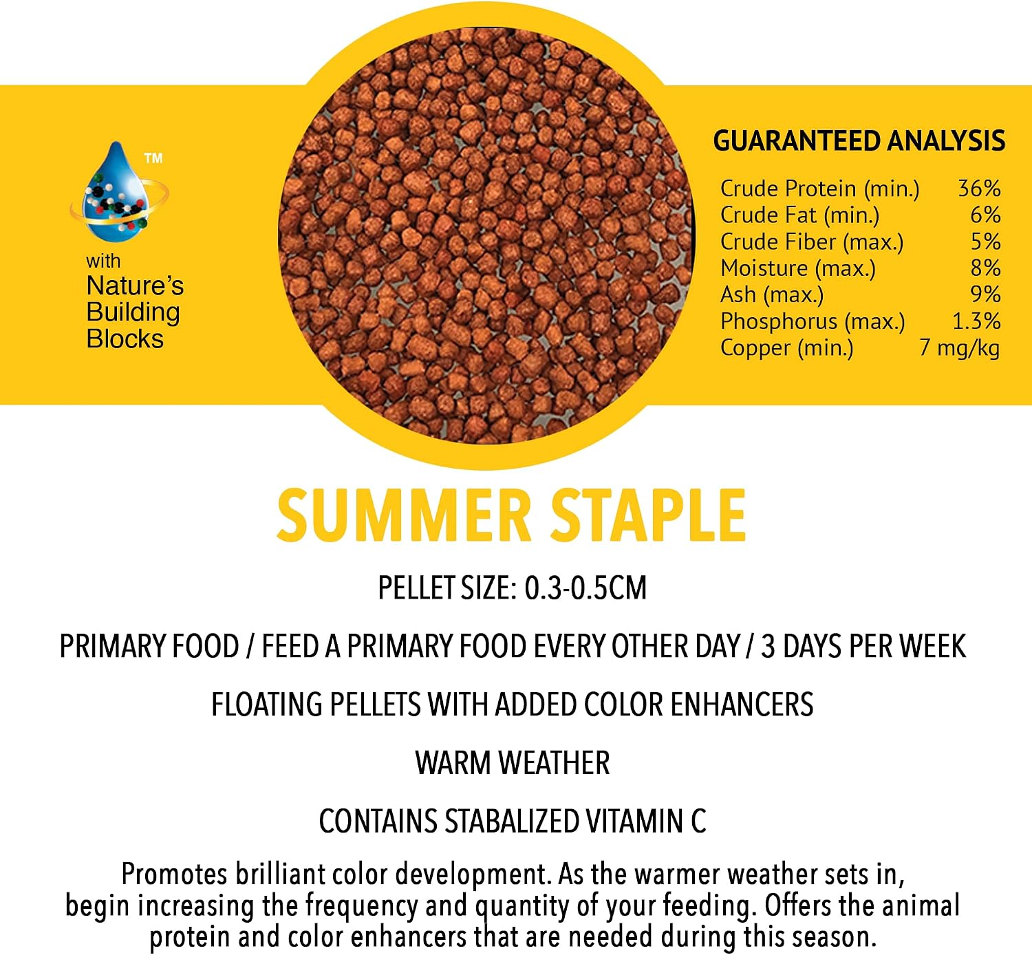 MICROBE-LIFT MLLSSXL Summer Staple Floating Fish Food Pellets for Ponds, Water Gardens, and Fountains, for Live Goldfish and Koi, 14 Pounds