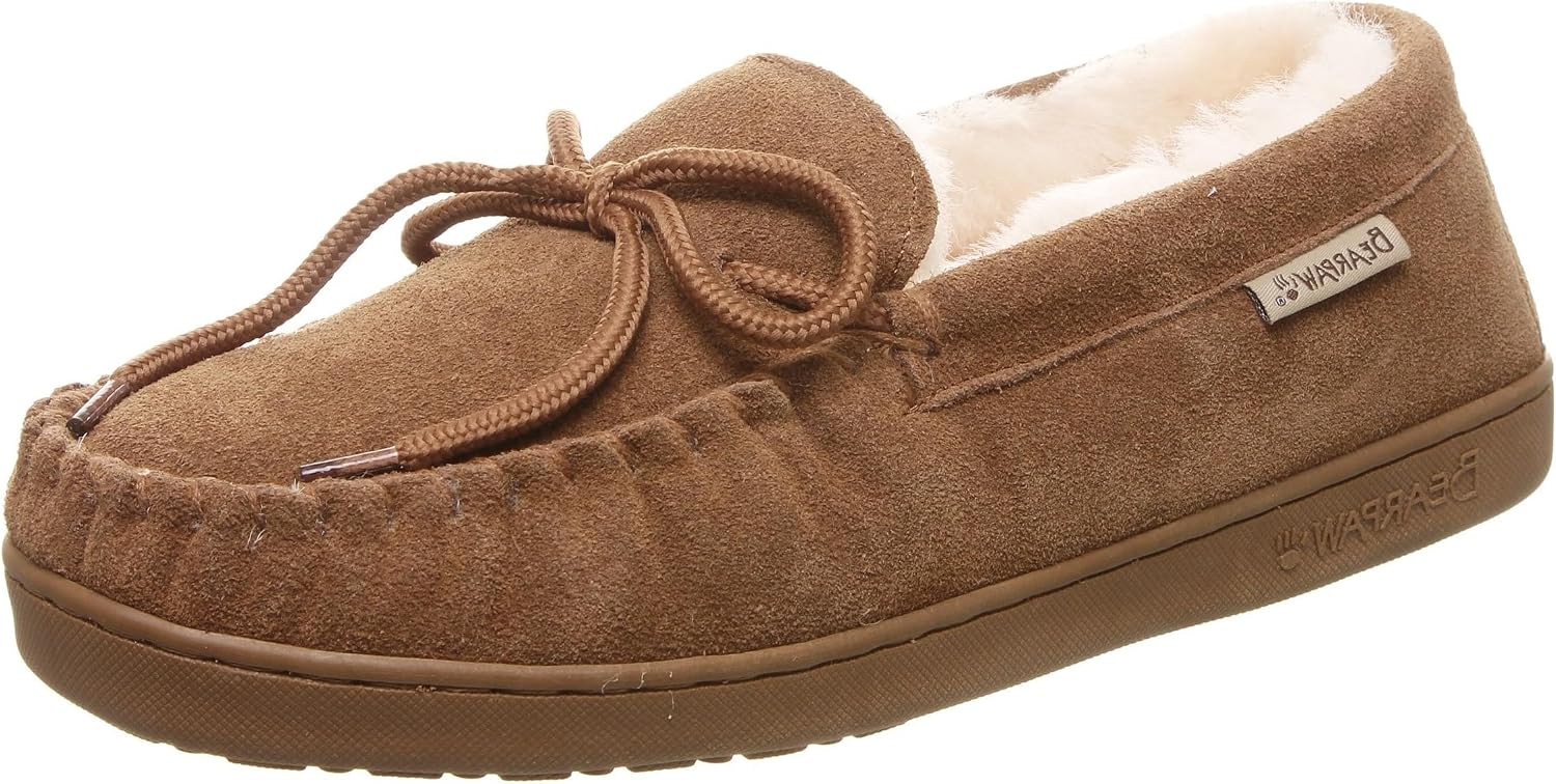 BEARPAW Moc II 2 - Men's Sheepskin Slipper - 1295M | Comfortable & Lightweight Men's Shoe, Medium Fit, Multiple Colors