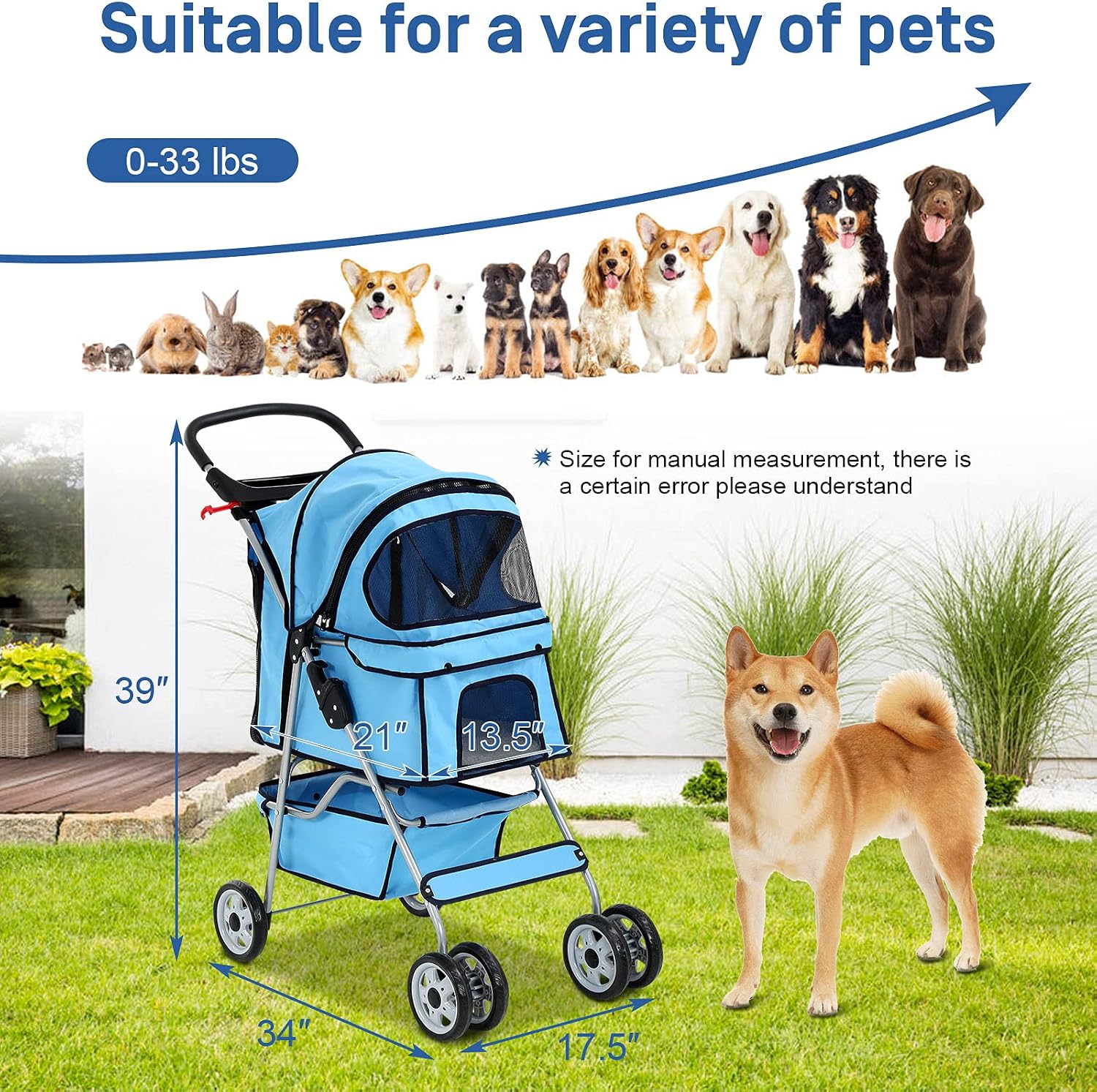Best 4 Wheels Pet Stroller for Dog and Cat Stroller
