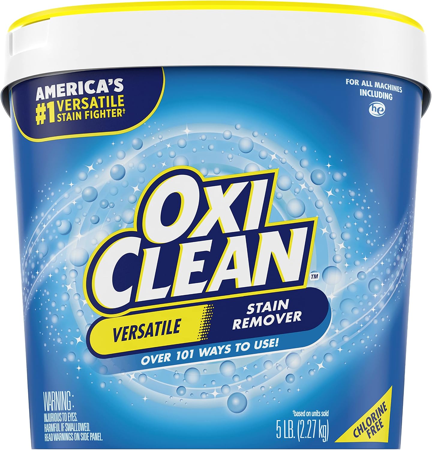OxiClean Versatile Stain Remover Powder, 5 lb | 101+ Household Uses, Tough Stain Removal, Laundry Booster, Multi-Surface Cleaning, Color Safe, Chlorine Free