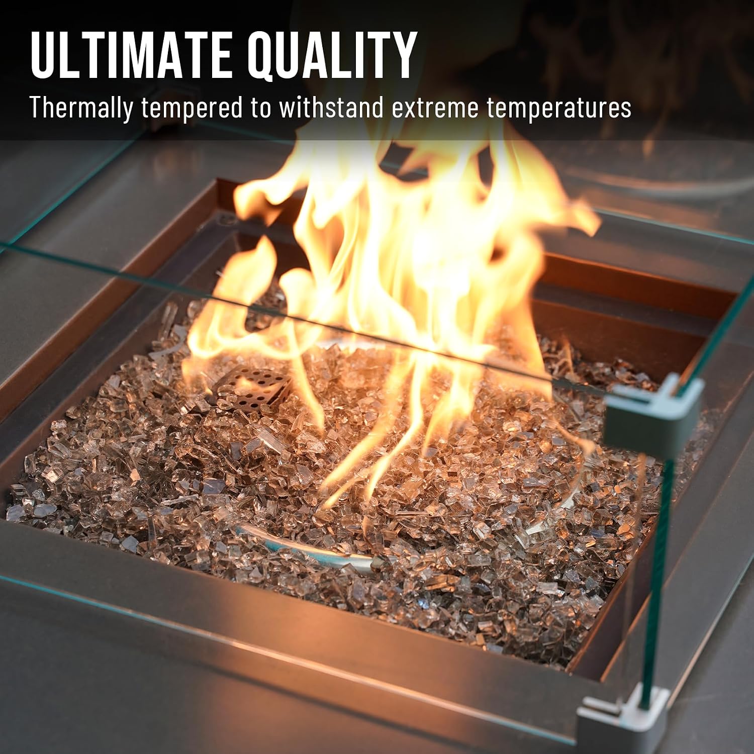 Skyflame 1/4" Pacific Blue Regular Fire Glass for Fire Pit Fireplace