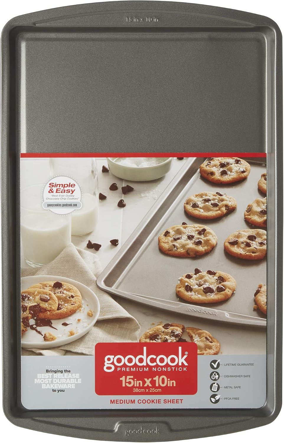 GoodCook Everyday Nonstick Steel Baking Sheet, 17 x 11-Inch, Gray