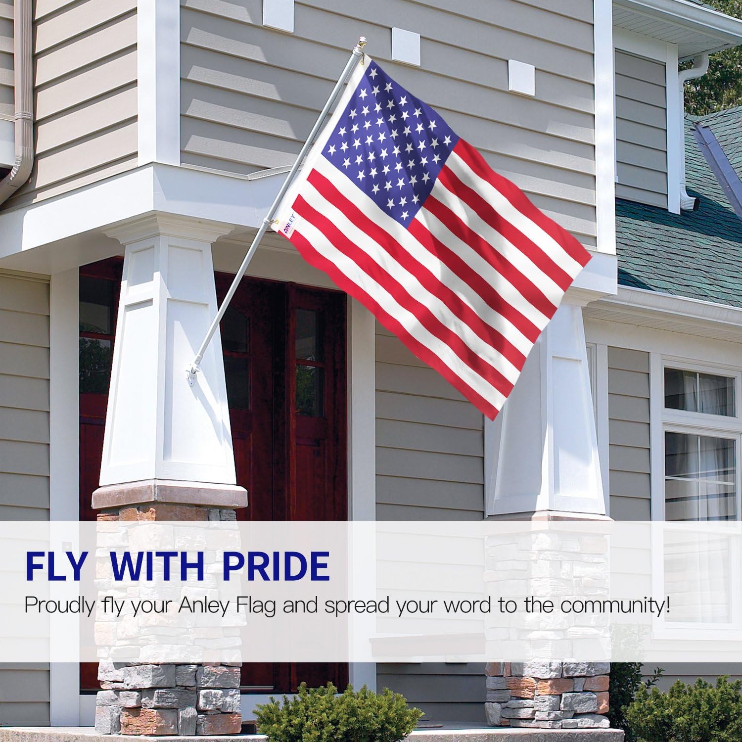 ANLEY Fly Breeze American National Flag 4x6 Foot Polyester - Vivid Color and Fade proof - Canvas Header and Brass Grommets - Banner Flags 4 X 6 Ft