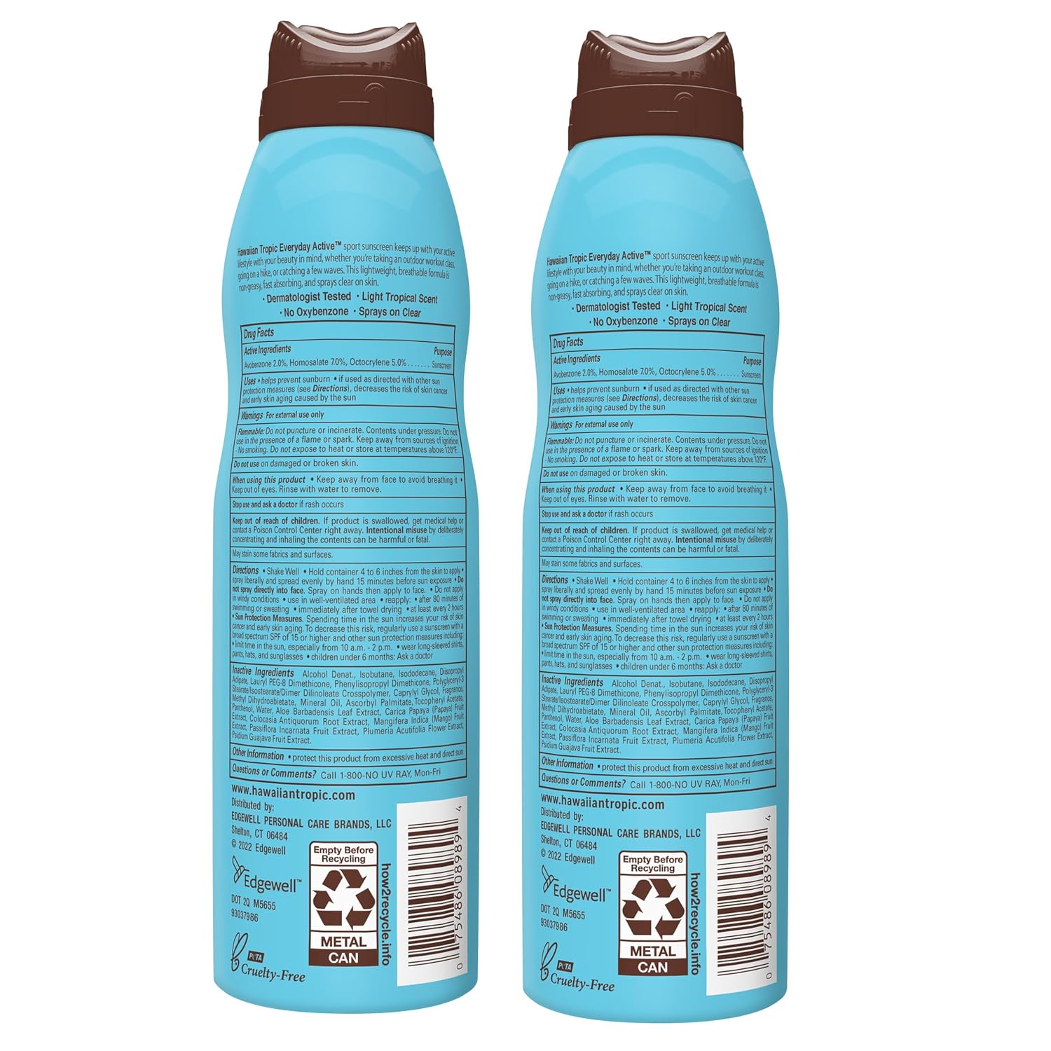 Hawaiian Tropic Island Sport Sunscreen Spray, Clear Coconut, 6 Ounce