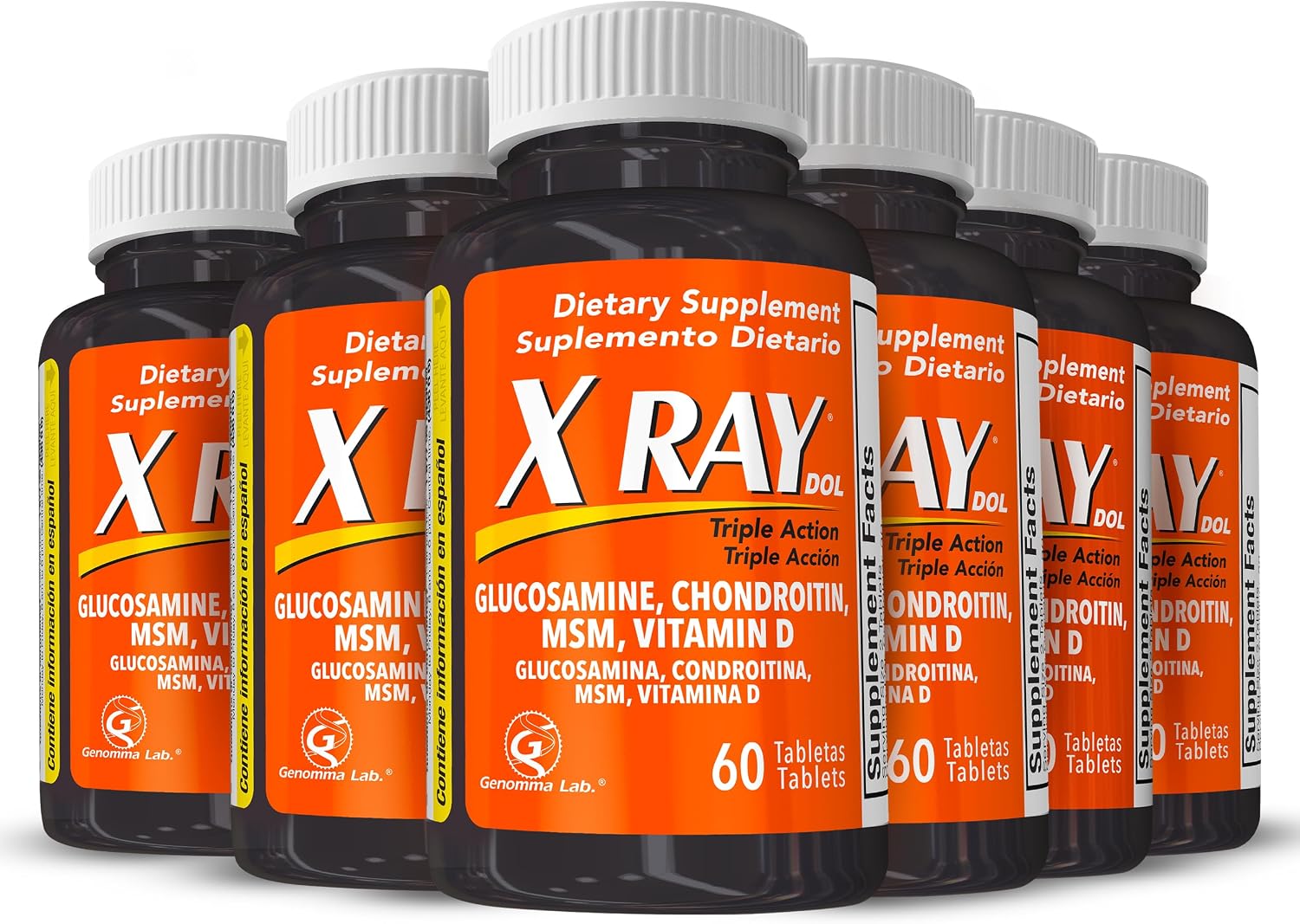 X Ray Dol Triple Action Joint Support Supplement, 60 Count, 1 Pack | Glucosamine 1500mg, Chondroitin 800mg, MSM 750mg, 5X Vitamin D, Supports Healthy Joints, Bones & Cartilage