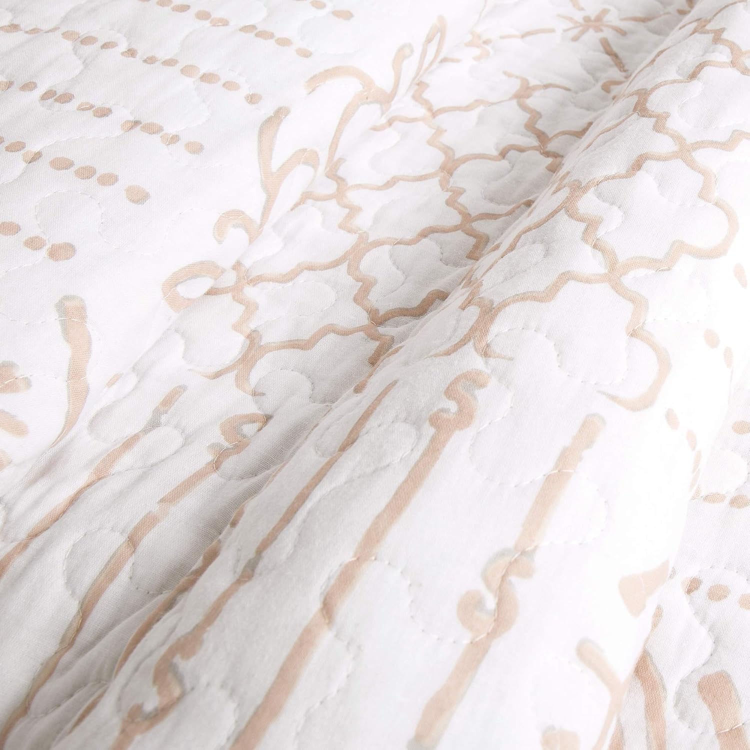 Lush Decor Monique 3 Piece Reversible Print Pattern Blue Quilt Set - Full Queen