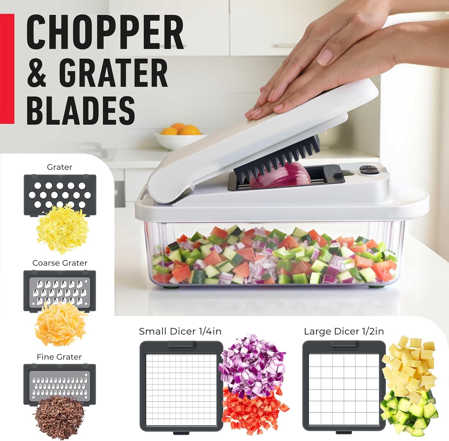 Mueller The Real Original Pro Vegetable Chopper & Mandoline Slicer, 10-in-1