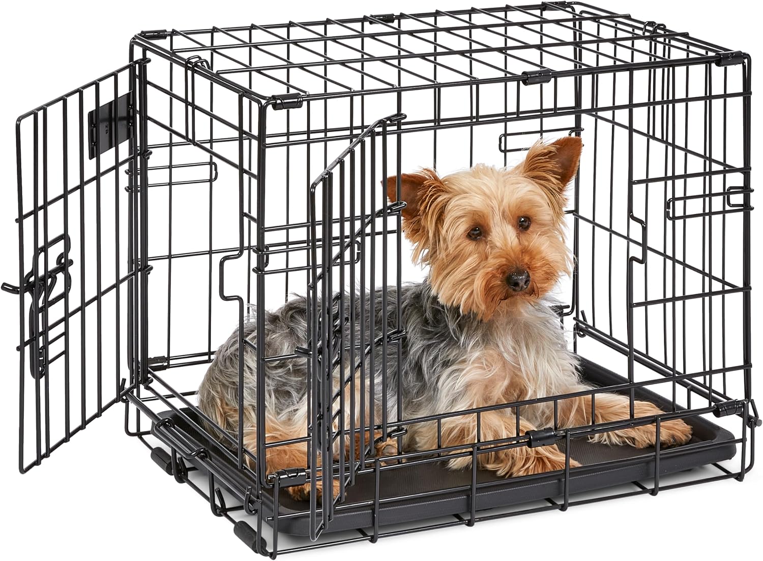 MidWest Homes for Pets 48-Inch iCrate for Extra-Large Breeds, 90-110 lbs, Single Door Folding Dog Crate with Divider Panel, Leak-Proof Tray & Secure Latches, Portable, Durable & Easy to Assemble