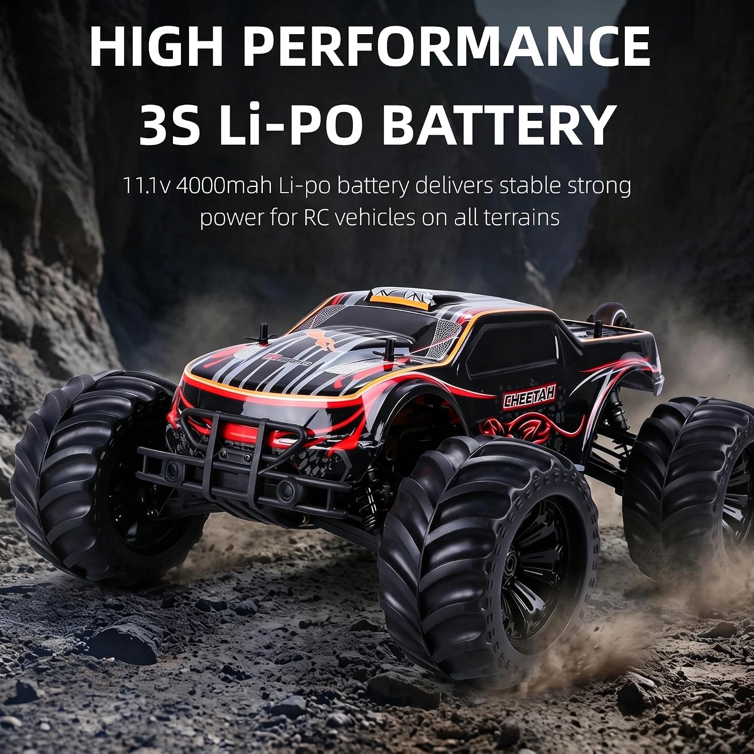 JLBRACINGRC 1/10 Brushless RC Cars for Adults, 80+ KPH, 4WD RC Trucks |120A ESC Monster Trucks, All-Terrain Off-Road Big Remote Control Car