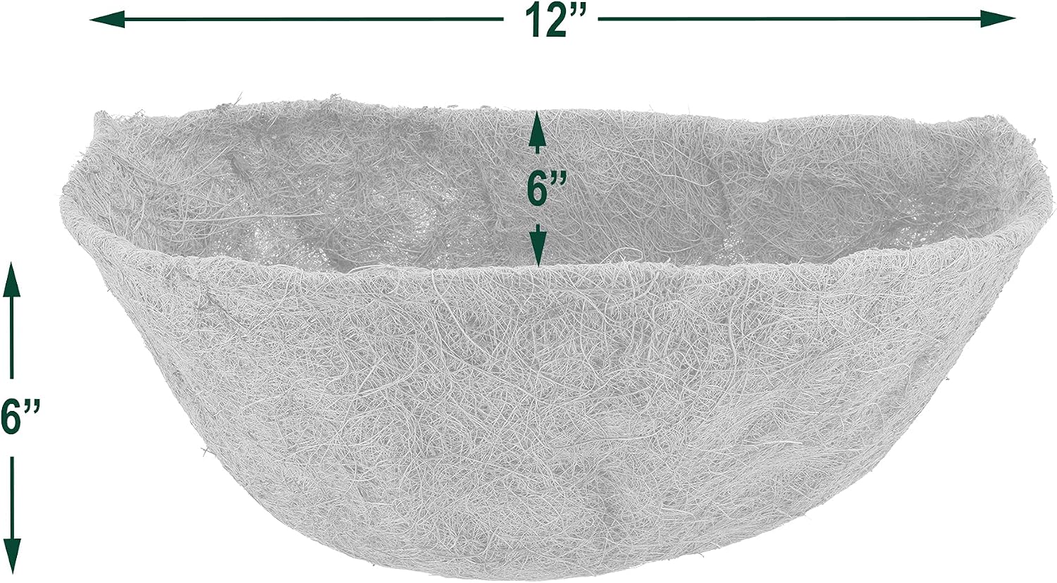 Arcadia Garden Products Extra Durable CB52 18-inch Coco Liner for Half Round Circle Wall Mounted Planters