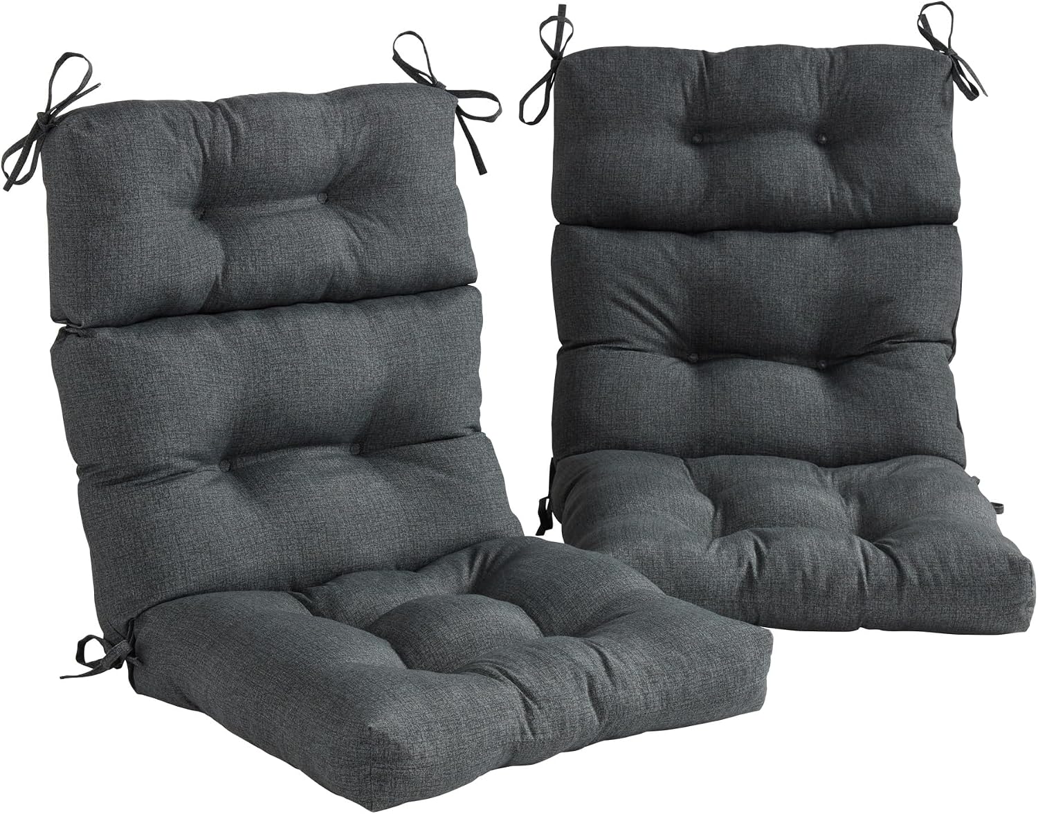 Greendale Home Fashions Outdoor 44x22-inch High Back Chair Cushions (Set of 2), Cement