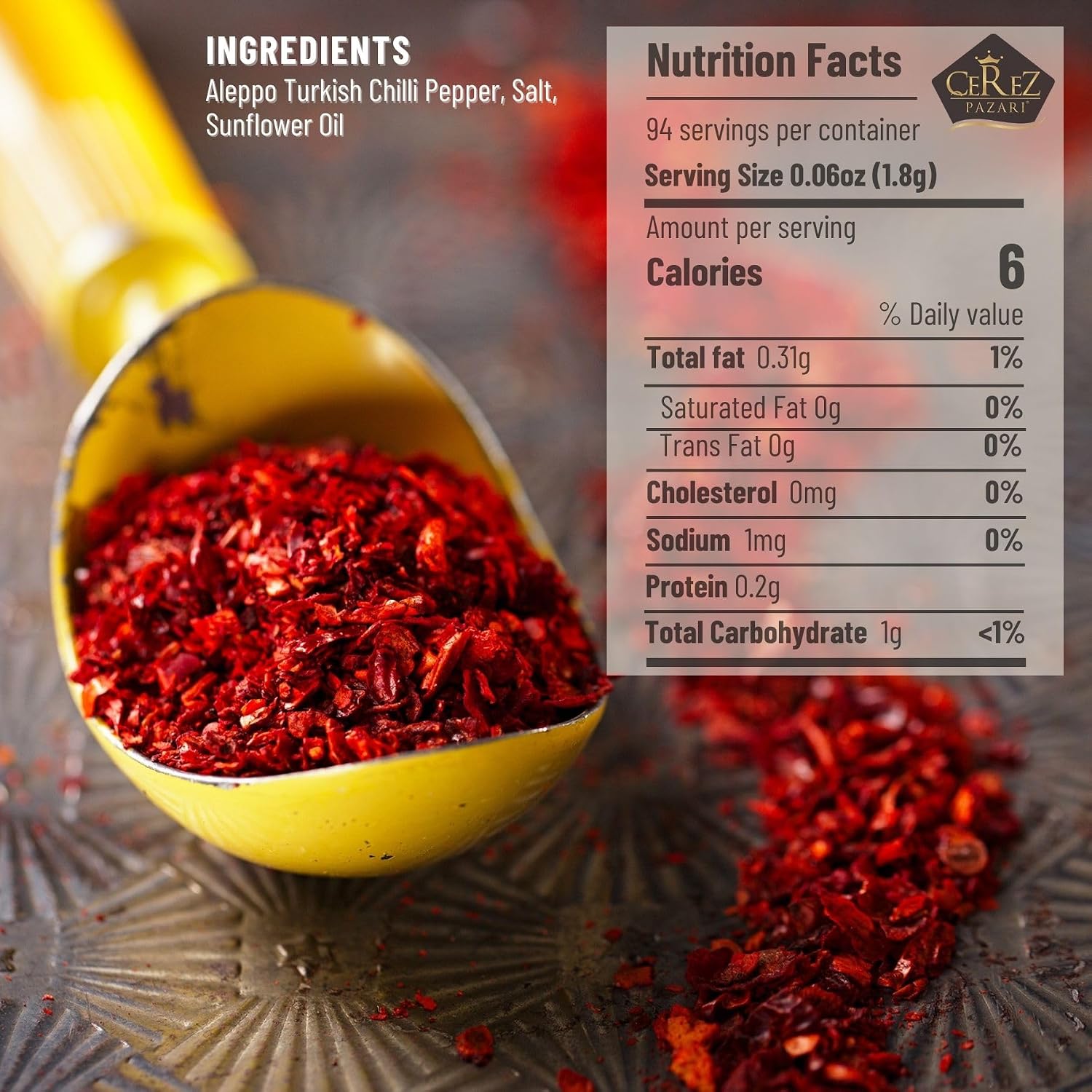 Cerez Pazari Aleppo Pepper Moderate Heat 150 gr | Crushed Turkish Red Chili Pepper-Aleppo Chili Flakes