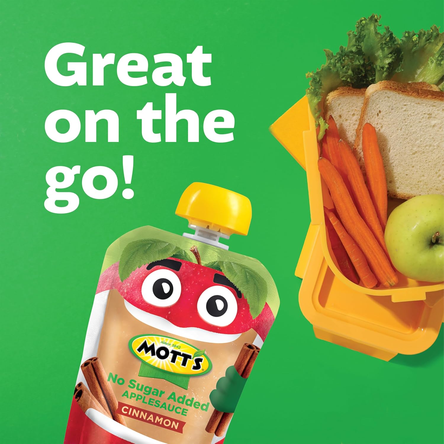 Mott's No Sugar Added Strawberry Applesauce, 3.2 Oz Clear Pouches, 48 Count (4 Packs Of 12), Good Source Of Vitamin C, No Artificial Flavors