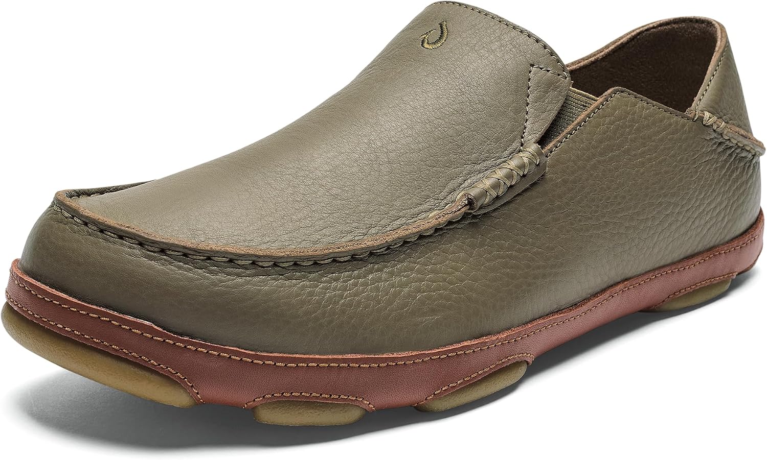 OluKai Moloa Men's Premium Leather Shoes, Easy Slip On & Off Design | Casual & Versatile Loafer, Drop-in Heel & Enhanced Traction
