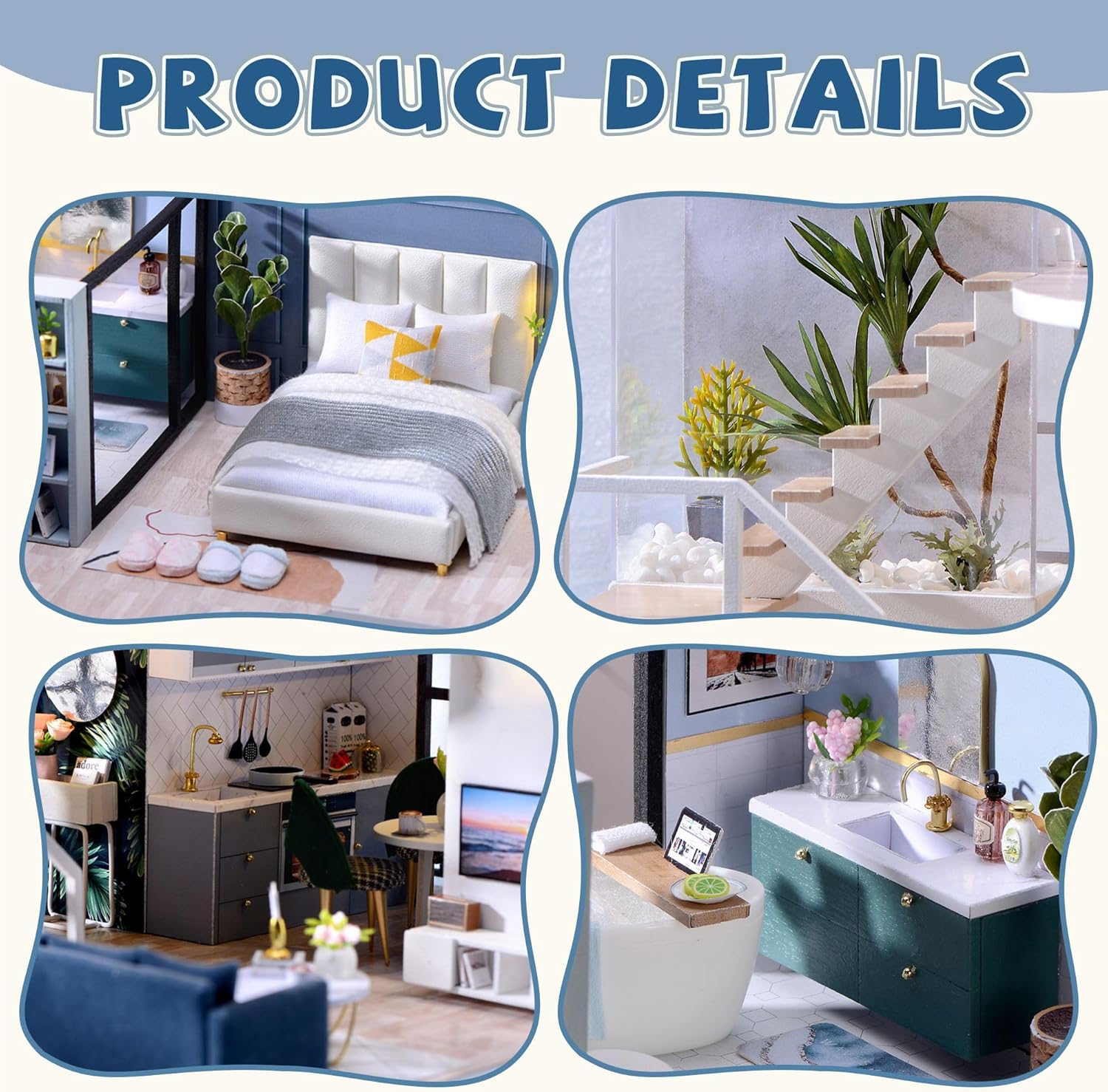 Flever Dollhouse Miniature DIY House Kit Creative Room with Loft Apartment Scene for Romantic Artwork Gift (Tranquil Life)