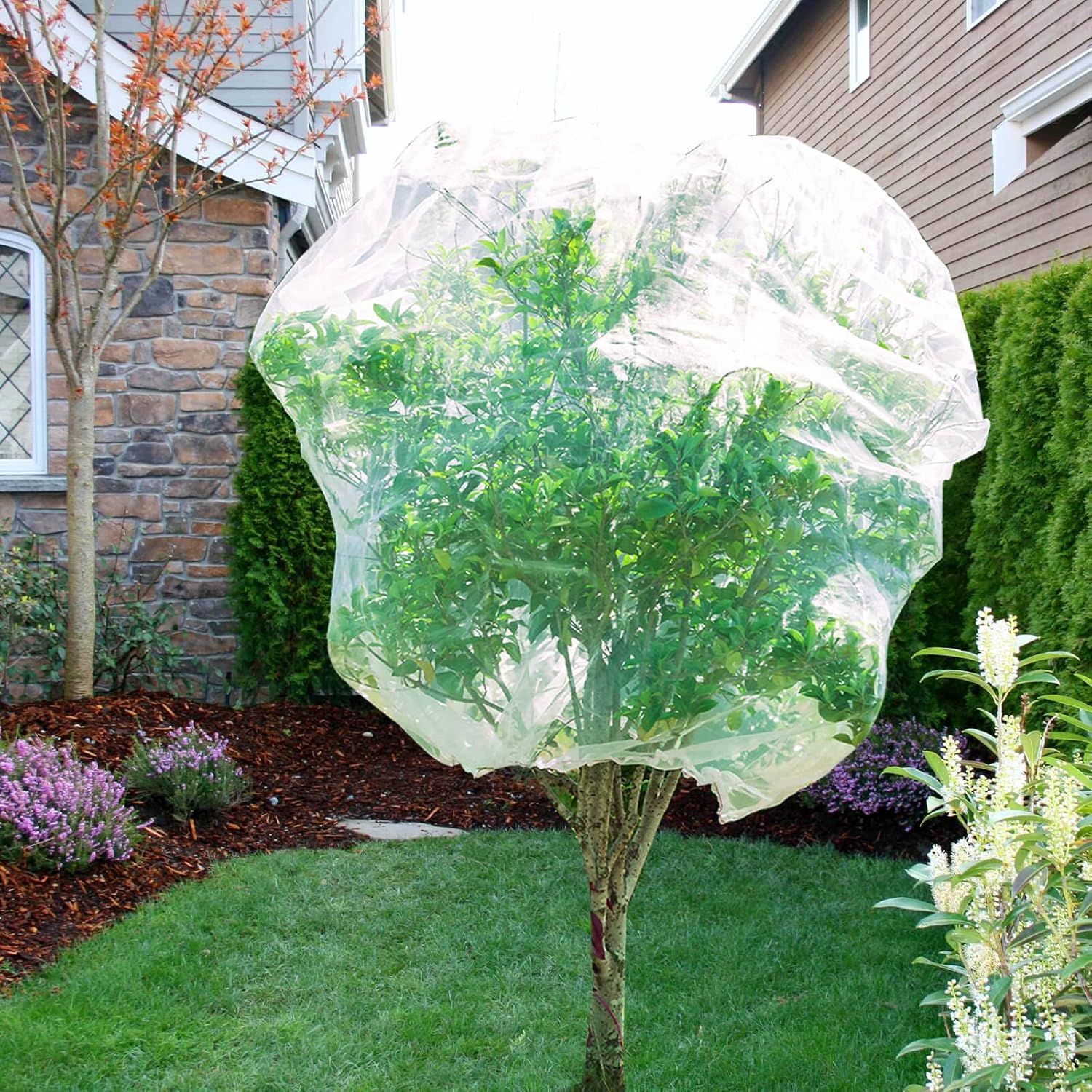 Insect Bird Barrier Mesh, 3.5 x4.6FT Garden Netting Barrier with Drawstring